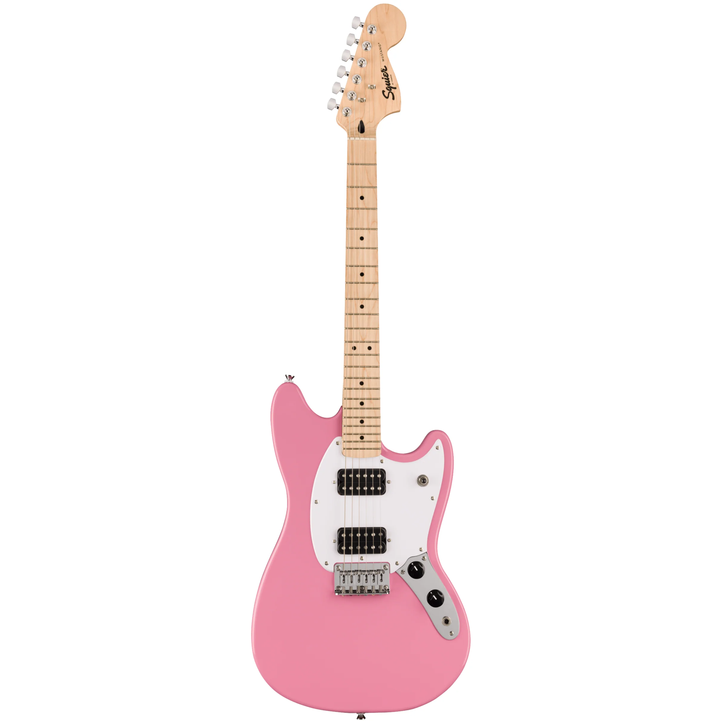 Squier 037-3702-555 Sonic Mustang, HH, Maple FB, WPG, Flash Pink