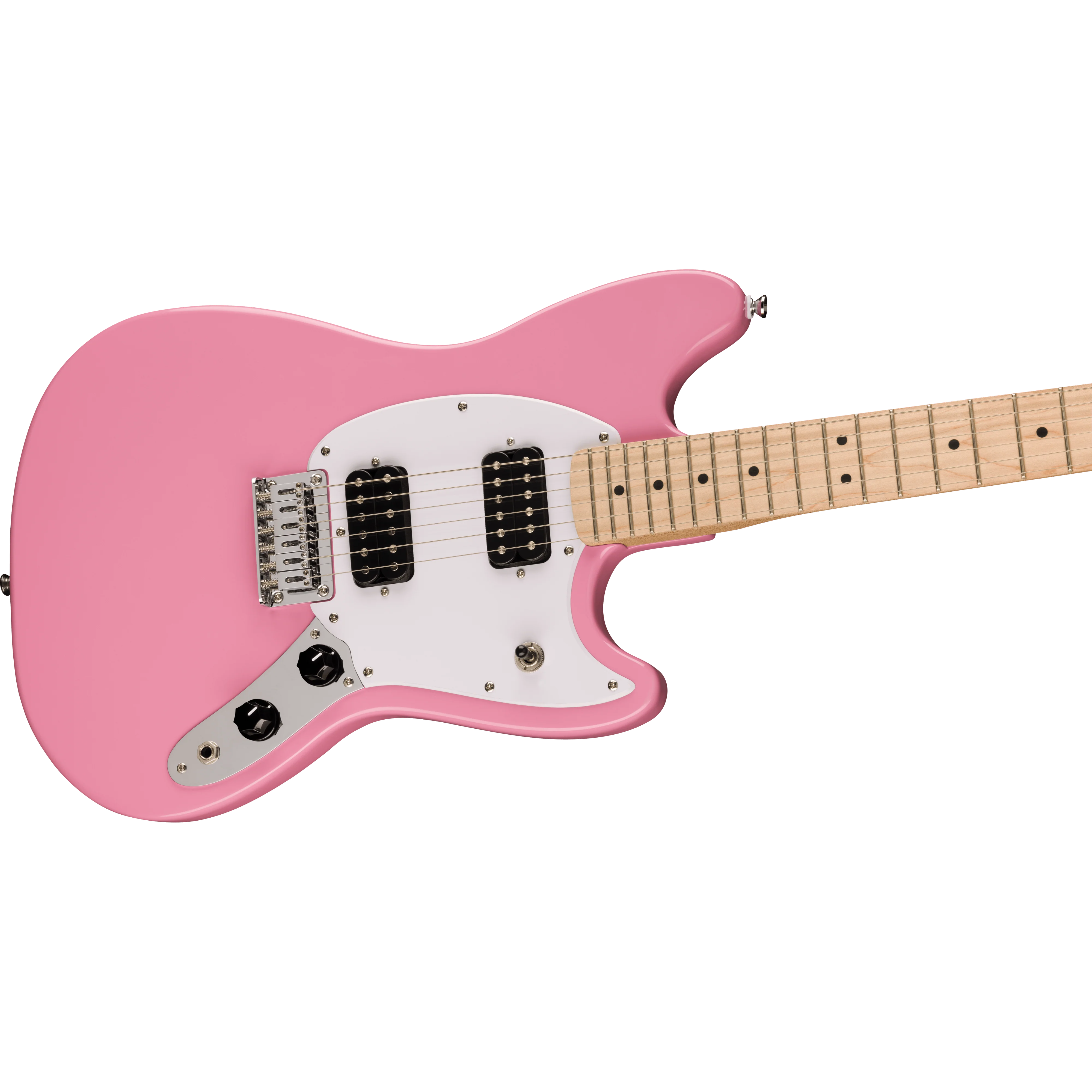 Squier 037-3702-555 Sonic Mustang, HH, Maple FB, WPG, Flash Pink - Image 4