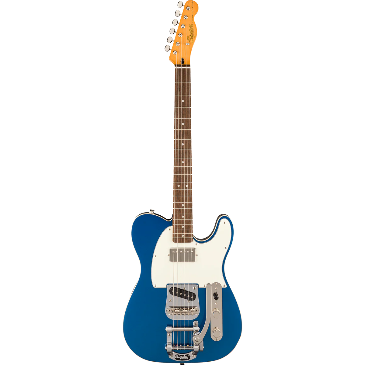 Squier 037-4048-502 Classic Vibe Custom Tele w/ Bigsby, SH, Parchment PG, Lake Placid Blue