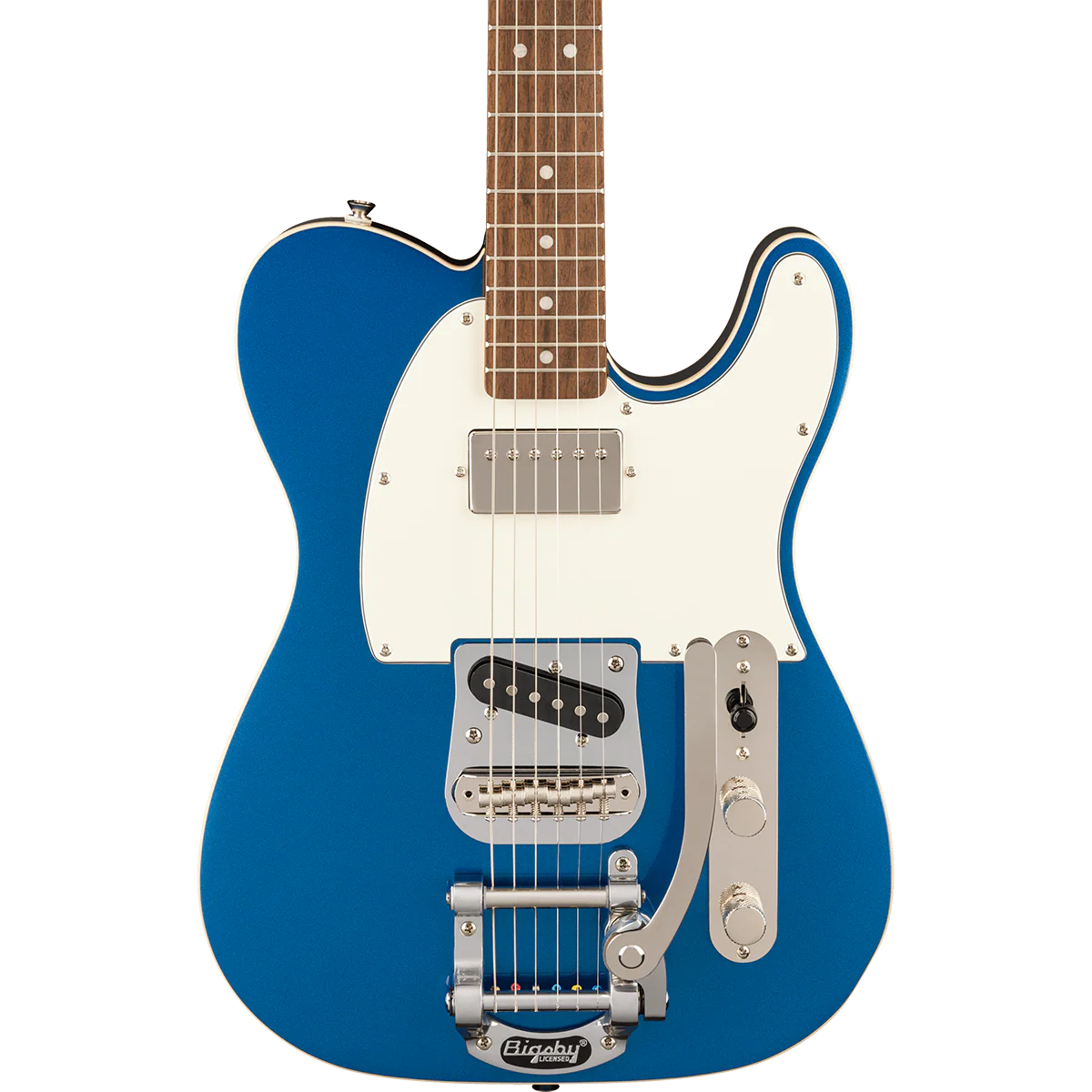 Squier 037-4048-502 Classic Vibe Custom Tele w/ Bigsby, SH, Parchment PG, Lake Placid Blue - Image 3