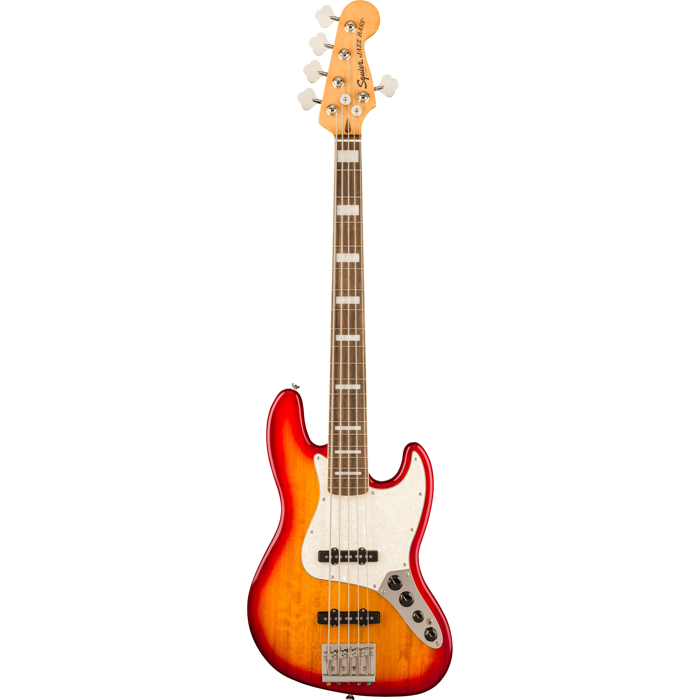 Squier 037-4554-547 Classic Vibe 70s J-Bass V, Active, LRL, White Pearloid PG, Sienna Sunburst