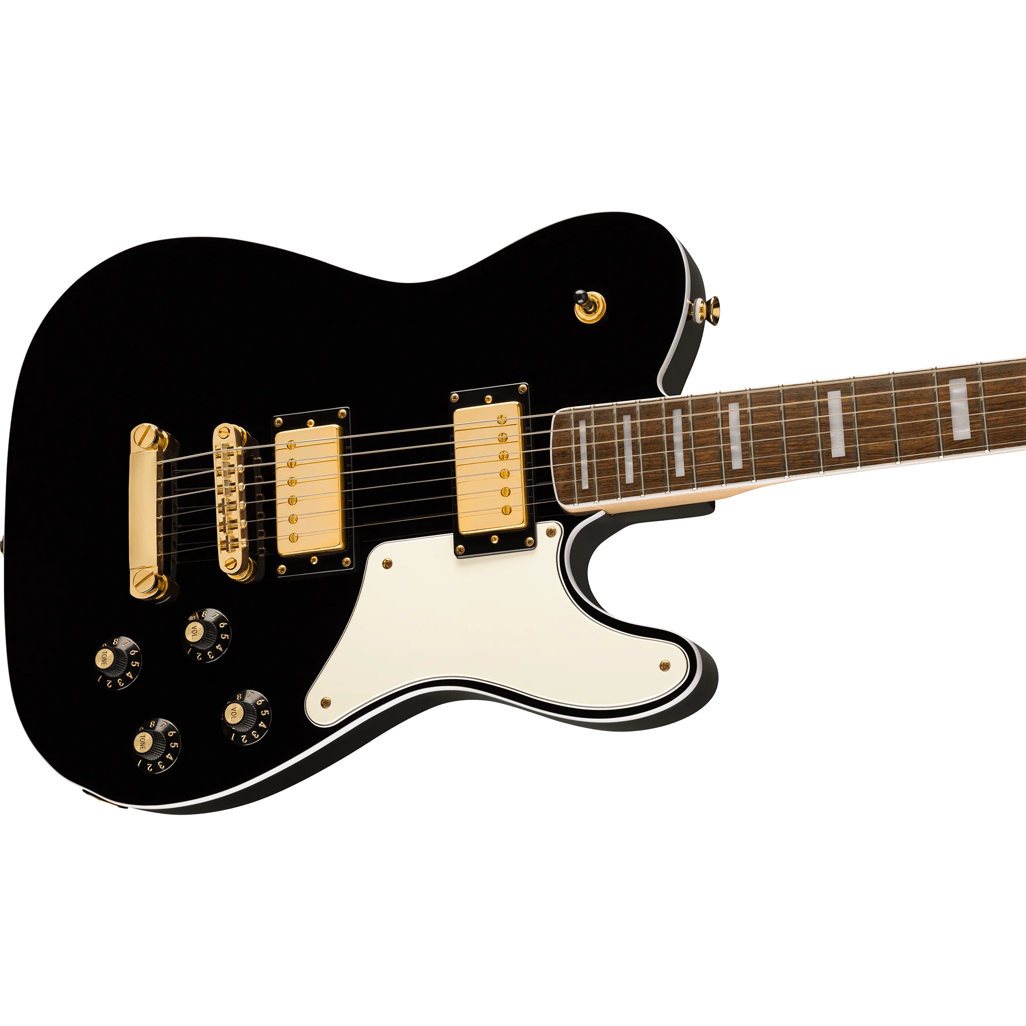 Squier 037-7026-506 LTD Paranormal Troublemaker Tele Deluxe, Gold Hardware, Black - Image 3