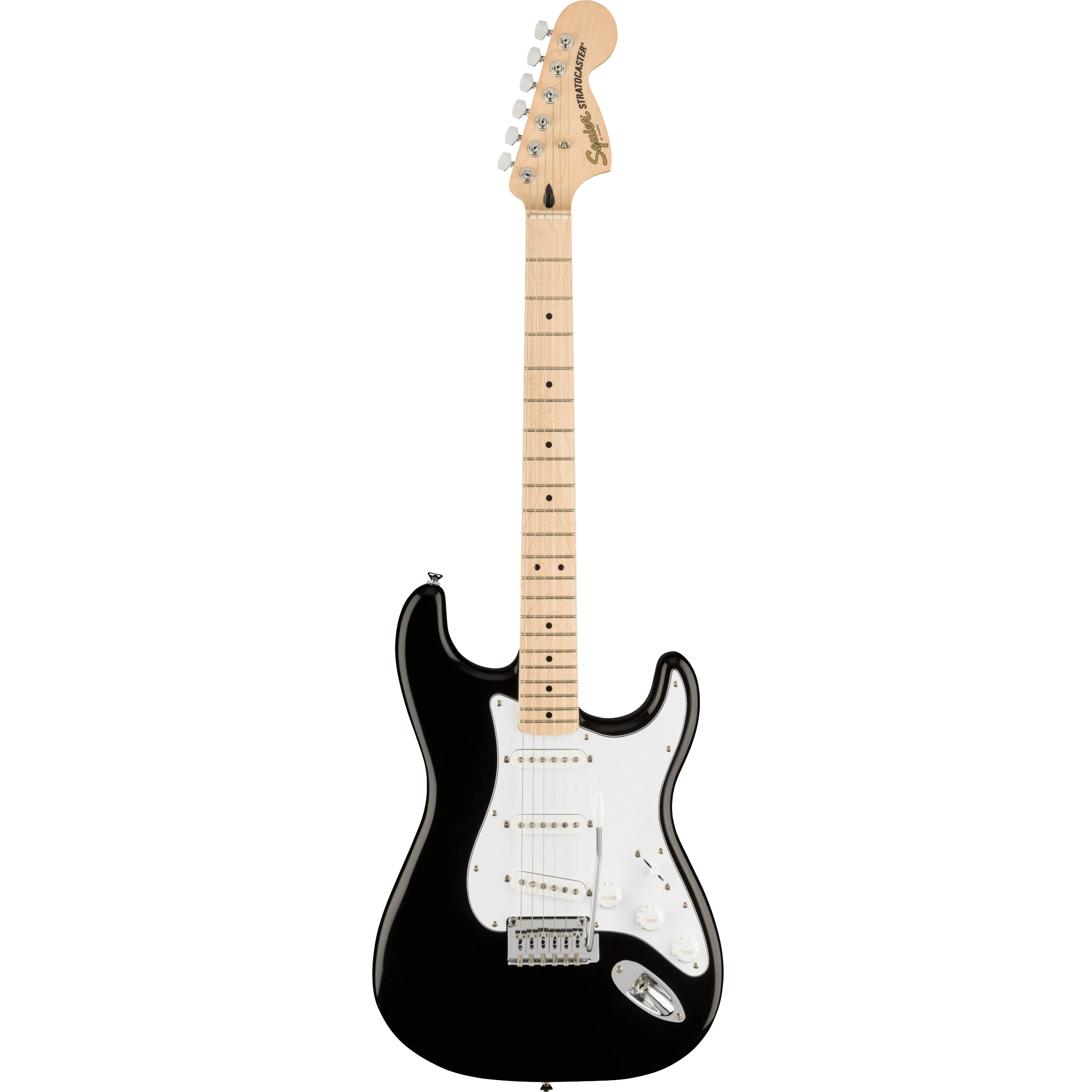 Squier 037-8002-506 Affinity Strat, SSS, Mapel, WPG, Black