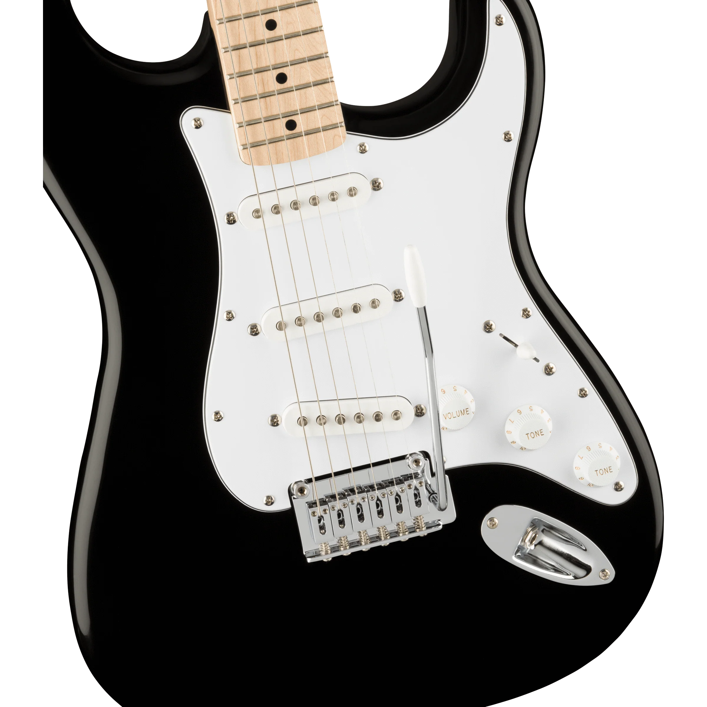 Squier 037-8002-506 Affinity Strat, SSS, Mapel, WPG, Black - Image 4
