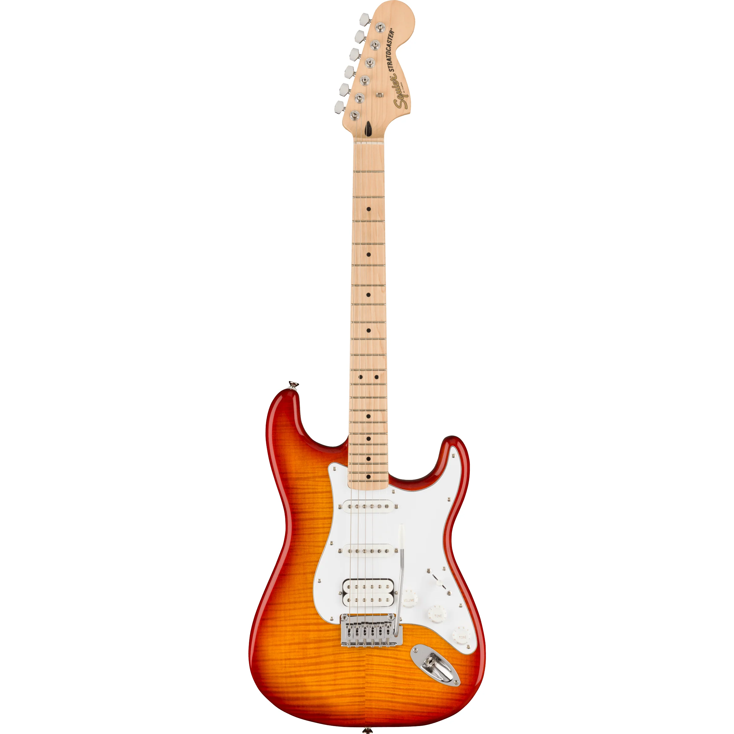 Squier 037-8152-547 Affinity Strat, HSS, Maple, WPG, FMT Sienna Sunburst