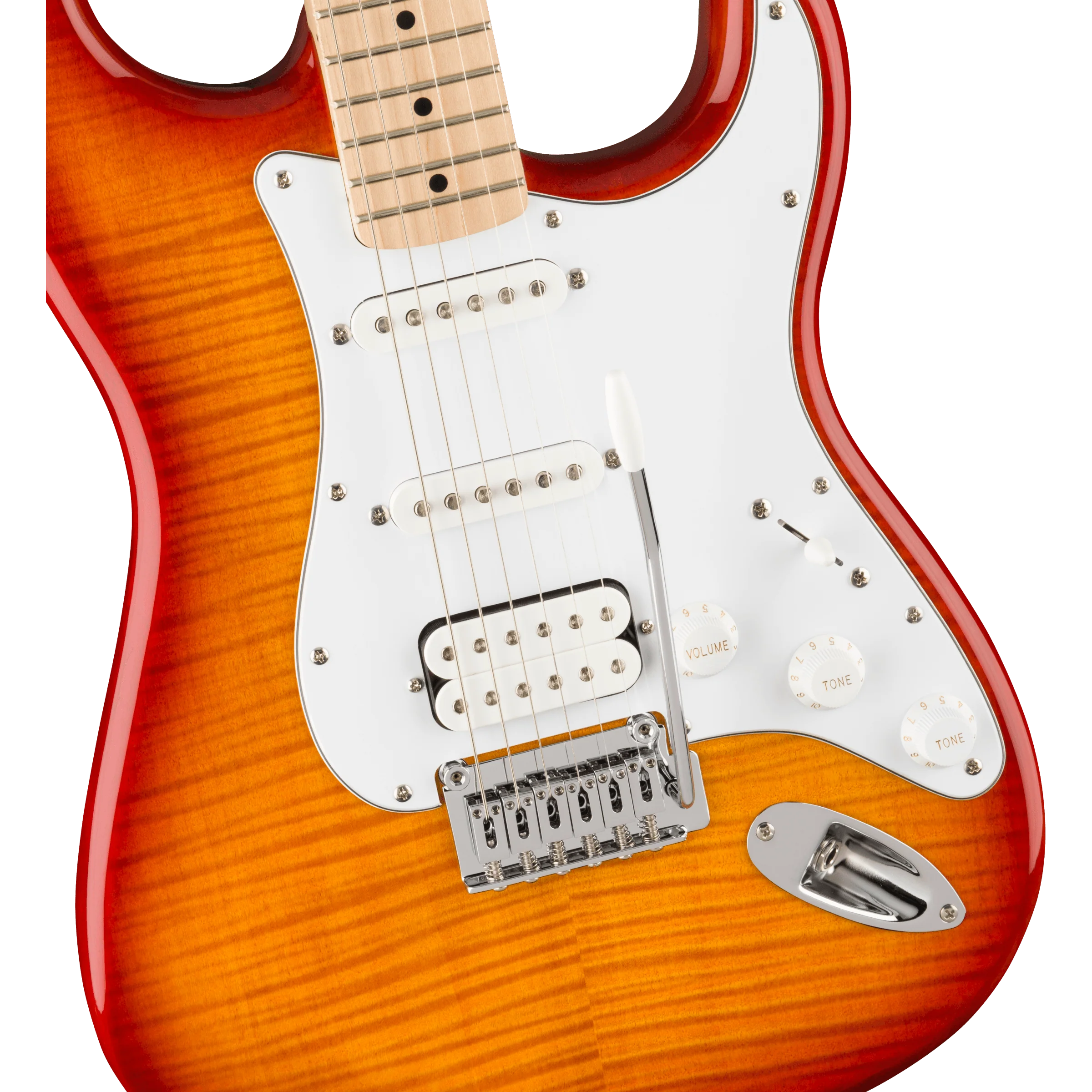 Squier 037-8152-547 Affinity Strat, HSS, Maple, WPG, FMT Sienna Sunburst - Image 4