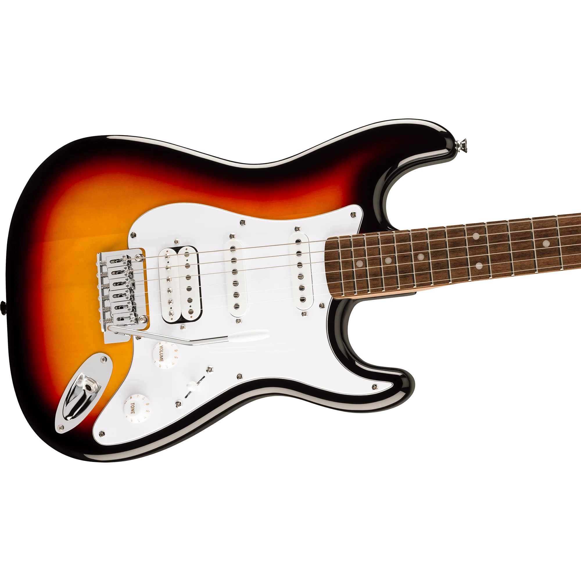 Squier 037-8180-500 Affinity Strat JR, HSS, Laurel FB, 3-Color Sunburst - Image 3