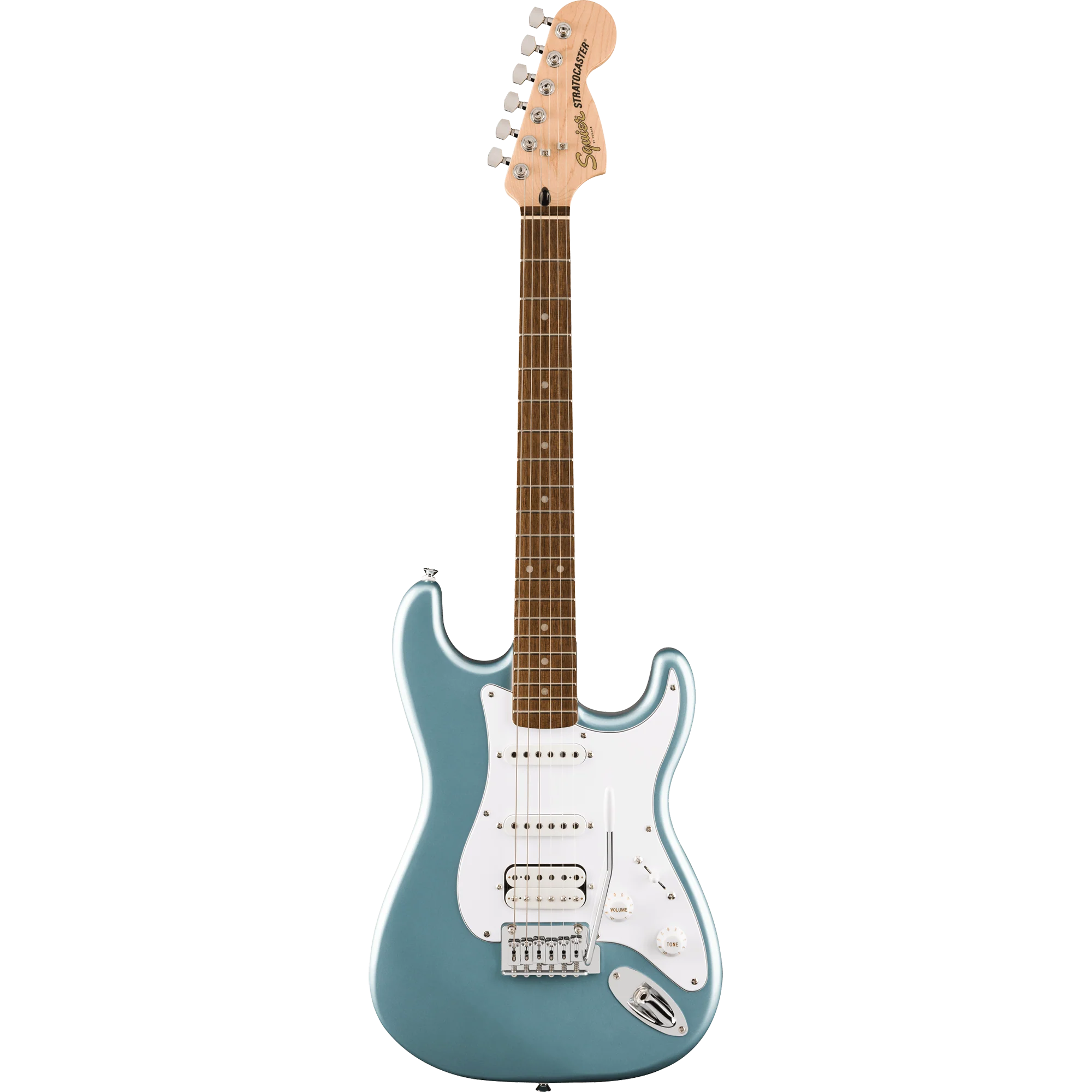 Squier 037-8180-583 Affinity Strat JR, HSS, Laurel FB, Ice Blue Metallic