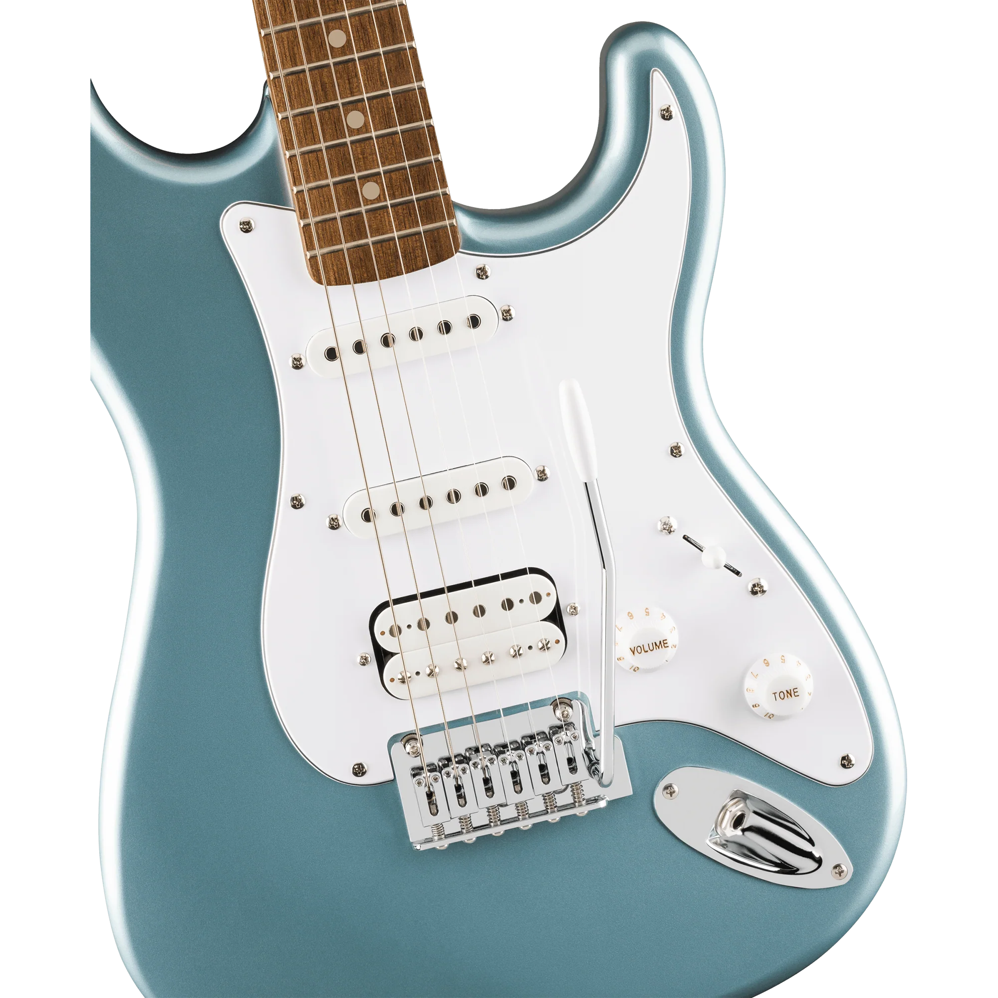 Squier 037-8180-583 Affinity Strat JR, HSS, Laurel FB, Ice Blue Metallic - Image 3