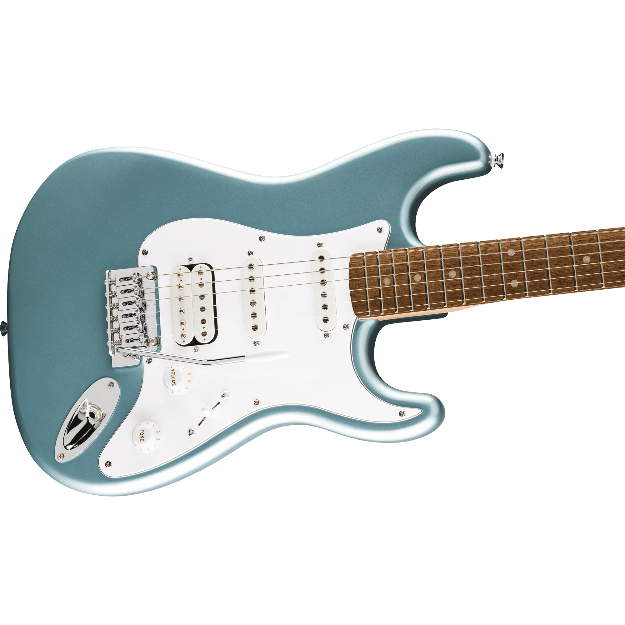 Squier 037-8180-583 Affinity Strat JR, HSS, Laurel FB, Ice Blue Metallic - Image 4