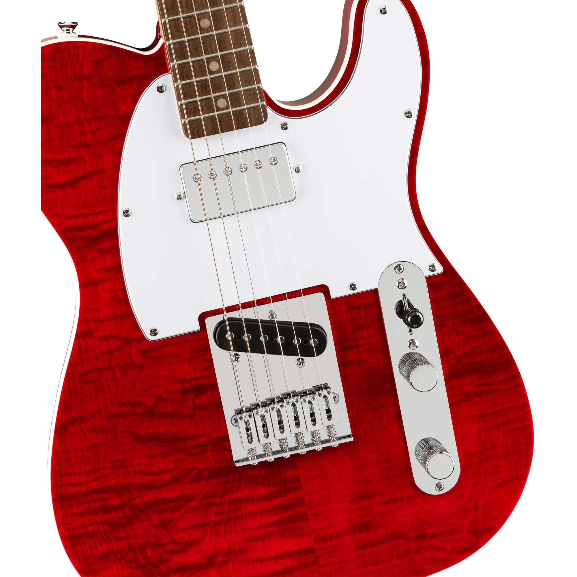 Squier 037-8280-538 Affinity Tele FMT, SH, Laurel FB, Crimson Red Transparent - Image 3
