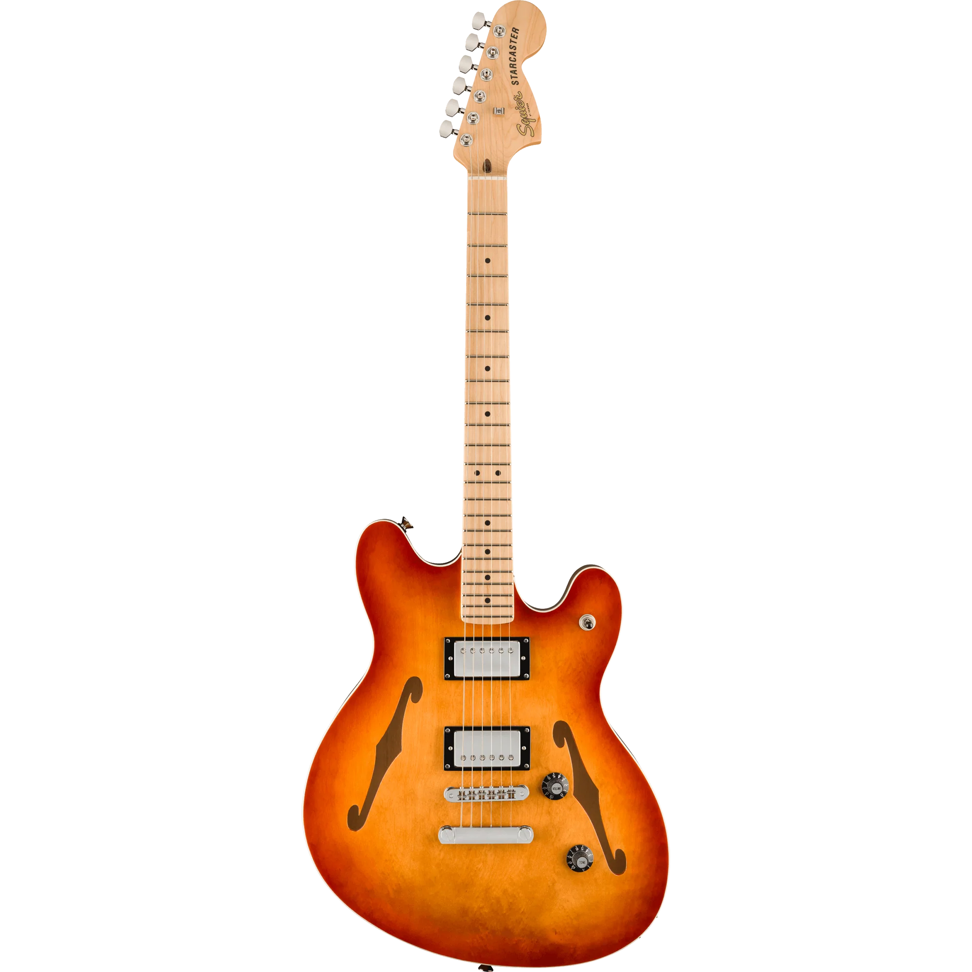 Squier 037-8452-547 Affinity Starcaster Deluxe, Maple FB, Sienna Sunburst