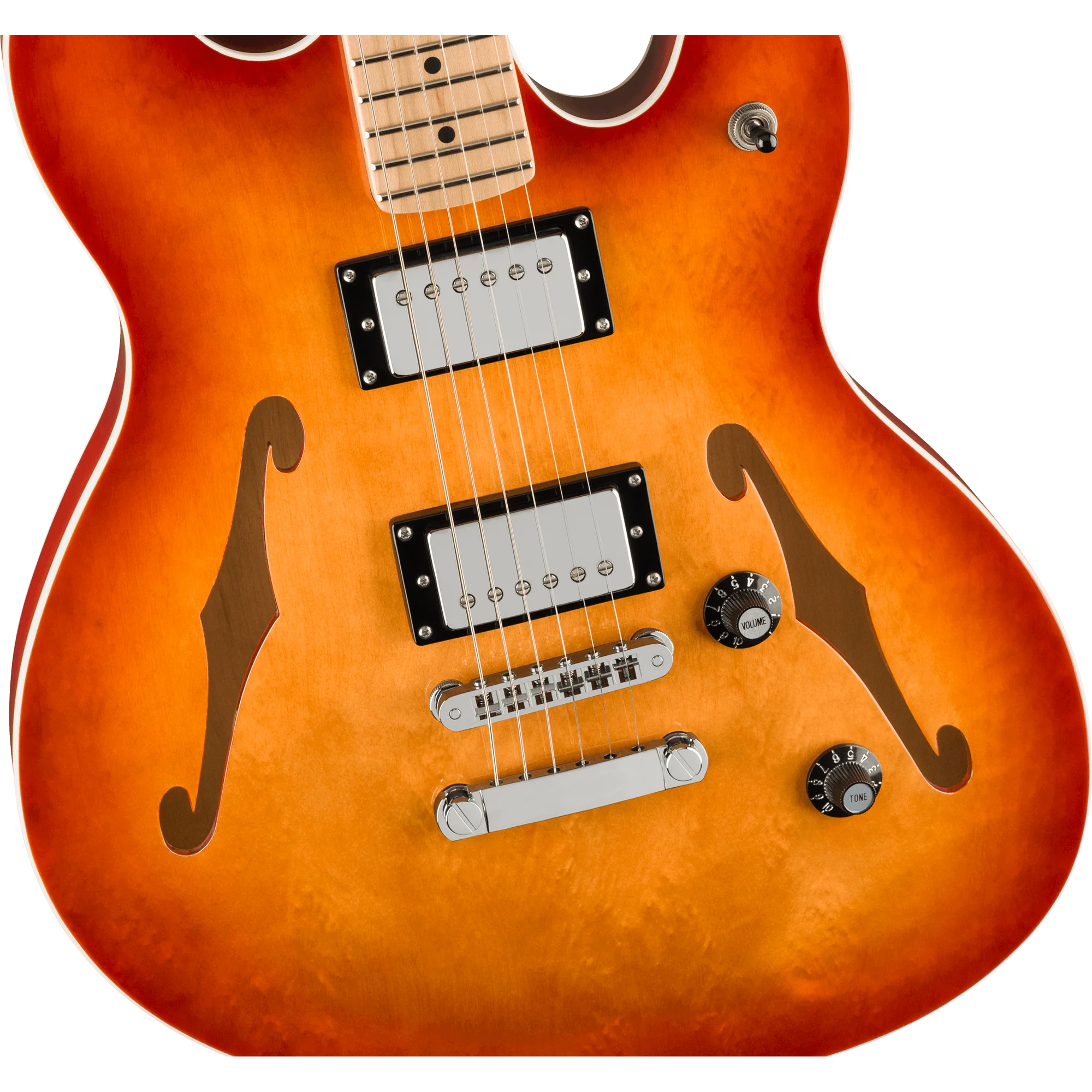 Squier 037-8452-547 Affinity Starcaster Deluxe, Maple FB, Sienna Sunburst - Image 3
