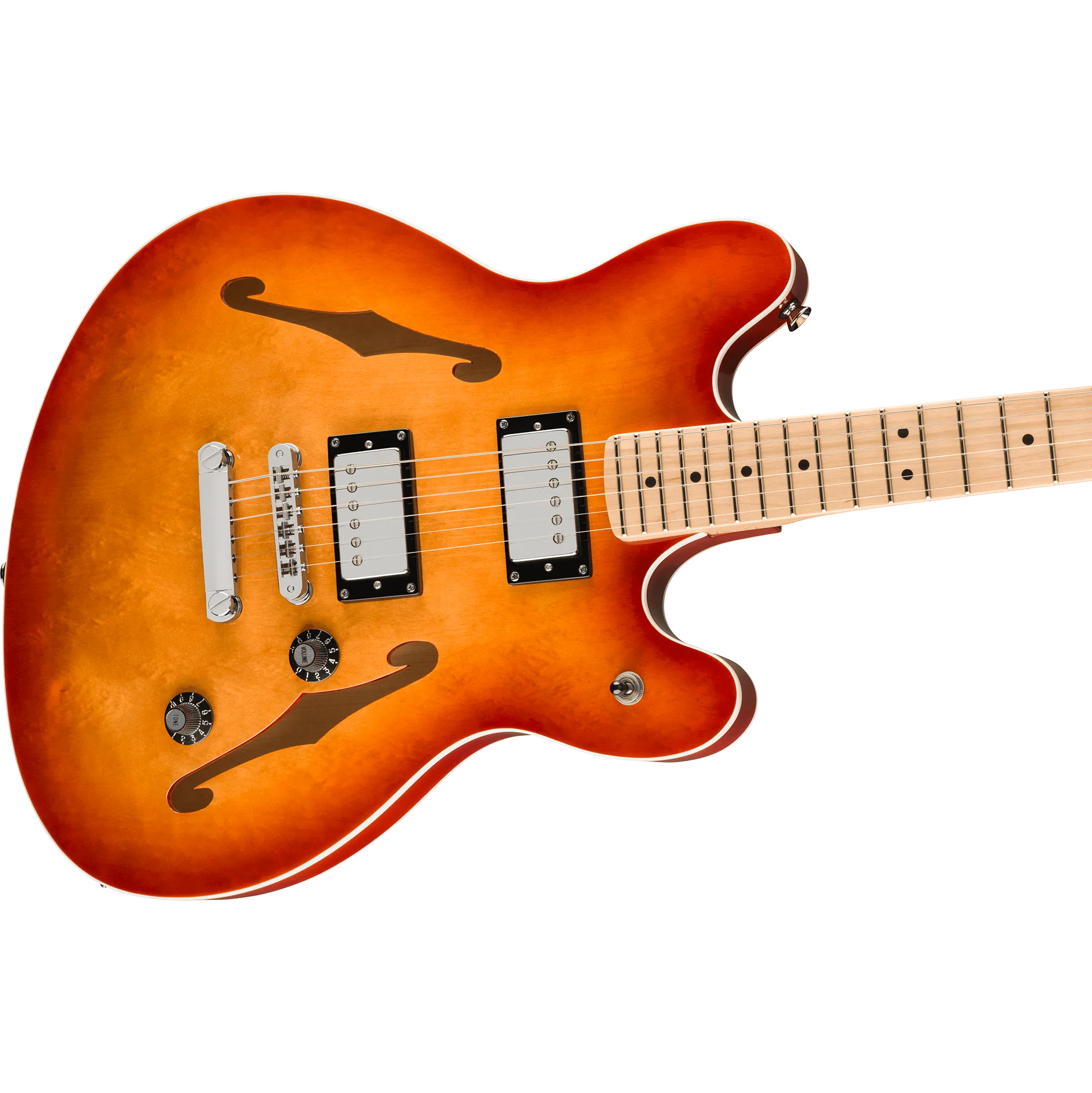 Squier 037-8452-547 Affinity Starcaster Deluxe, Maple FB, Sienna Sunburst - Image 4