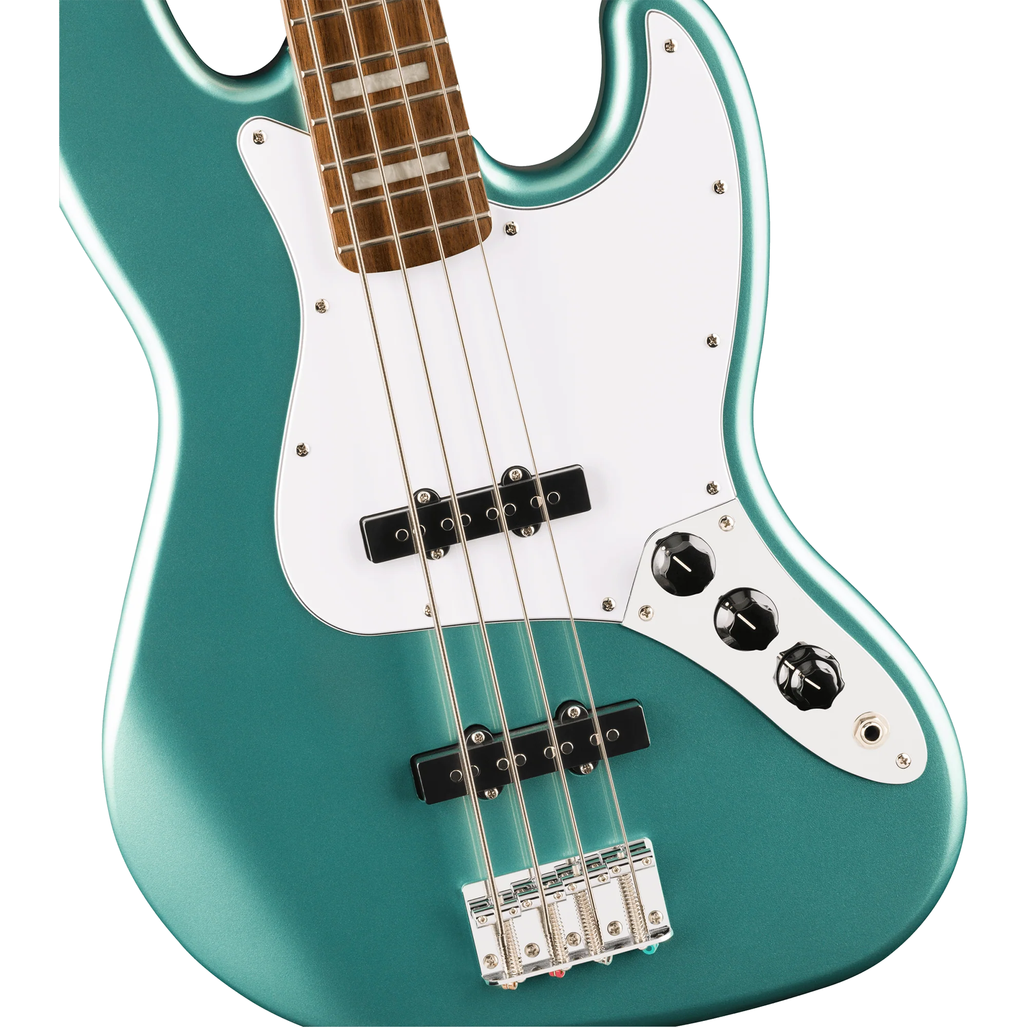 Squier 037-8700-585 Affinity J-Bass, Active, Laurel FB, Mystic Sea Foam Green - Image 4