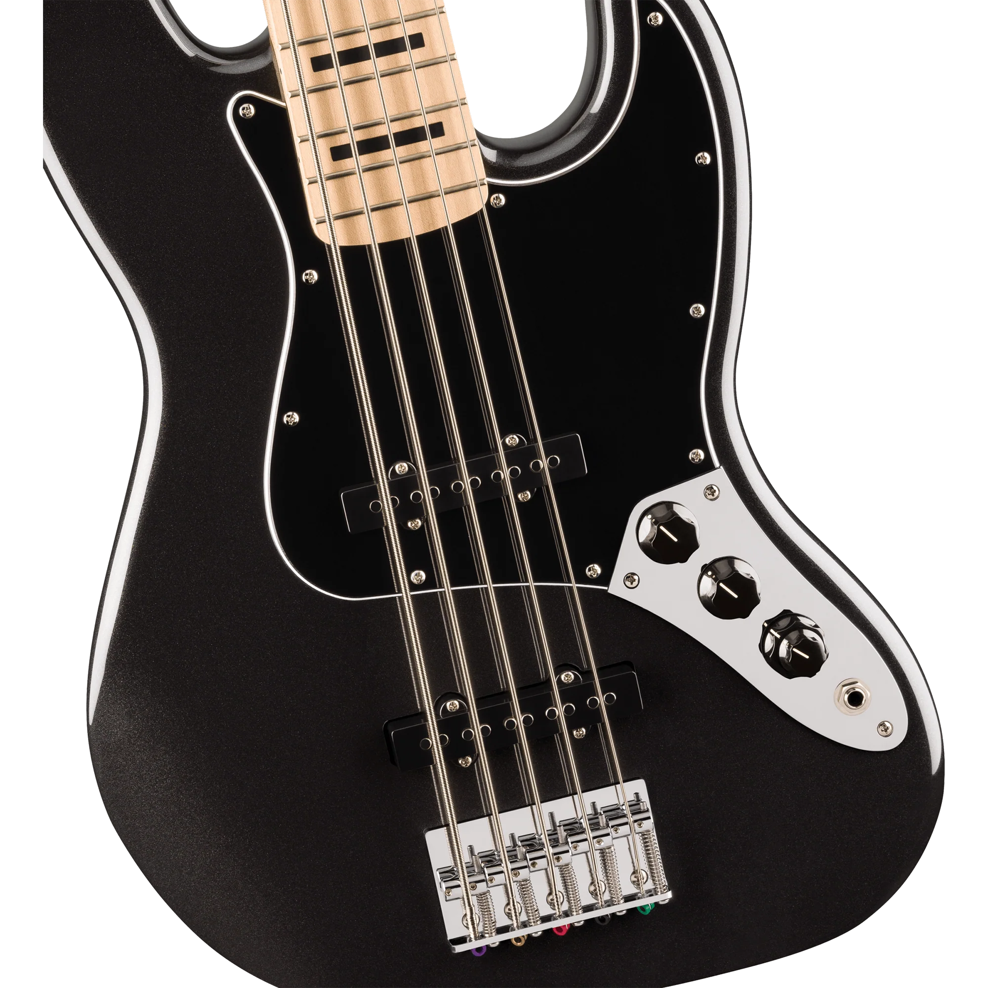 Squier 037-8753-565 Affinity J-Bass V, Active, Maple FB, Black Metallic - Image 3