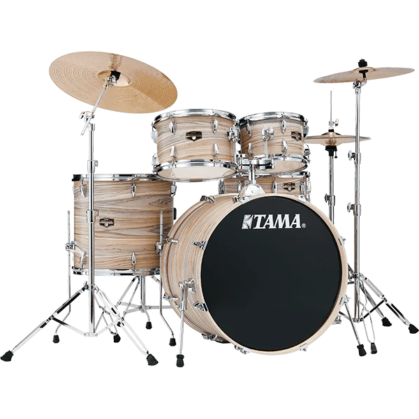 Tama IE52CNZW Imperialstar 5pc Complete Kit, 10, 12, 16, 22, 14s, Natural Zebrawood Wrap