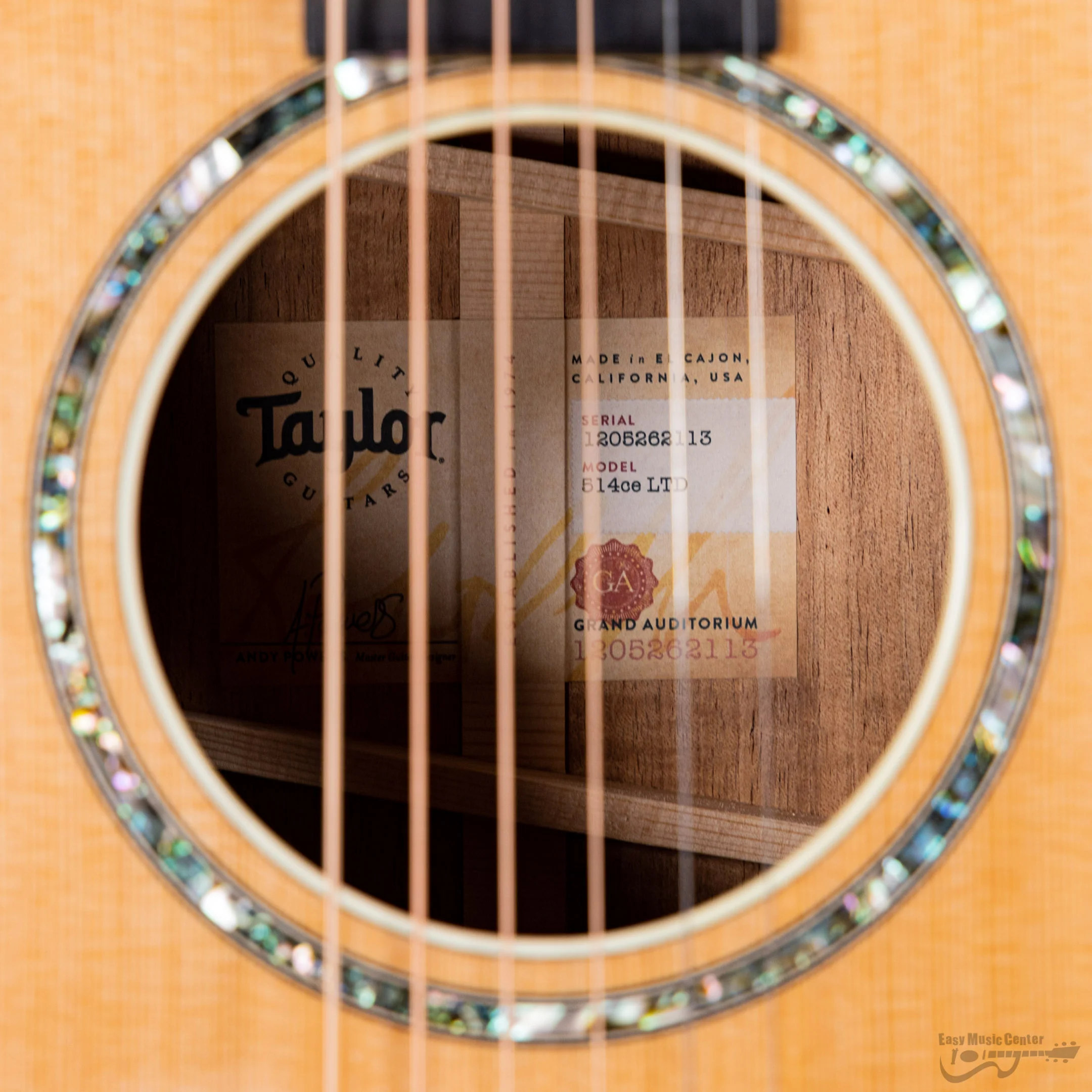 Taylor 514CE-LTD 2022 Limited Edition Grand Auditorium - Cedar Top, Blackwood b/s, Cutaway, Electronics (#1205262113) - Image 9