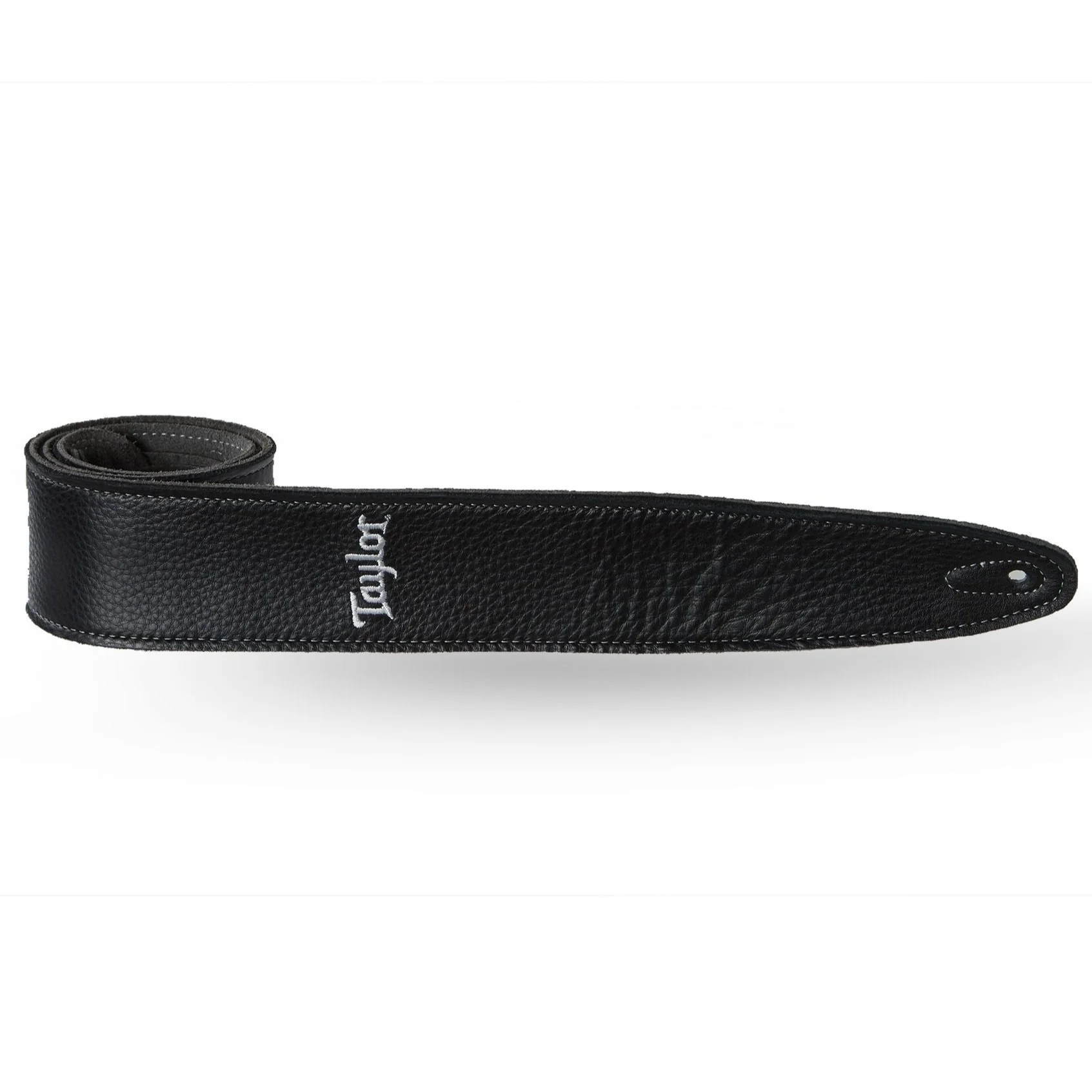 Taylor 4102-25 Taylor Strap,Suede Back, 2.5" Black Leather, Silver Logo,