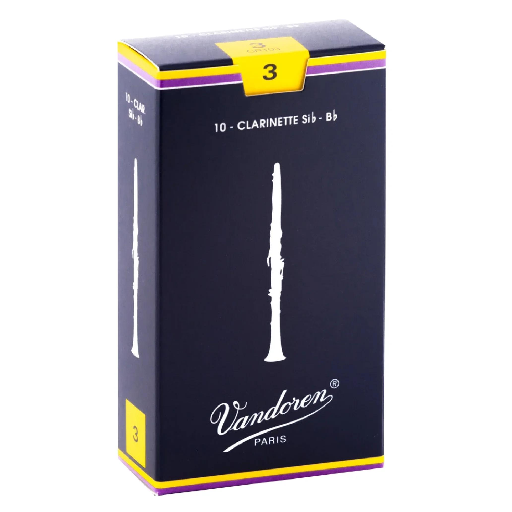 Vandoren CR103 Traditional Bb Clarinet Reeds - Strength 3 (Box of 10)