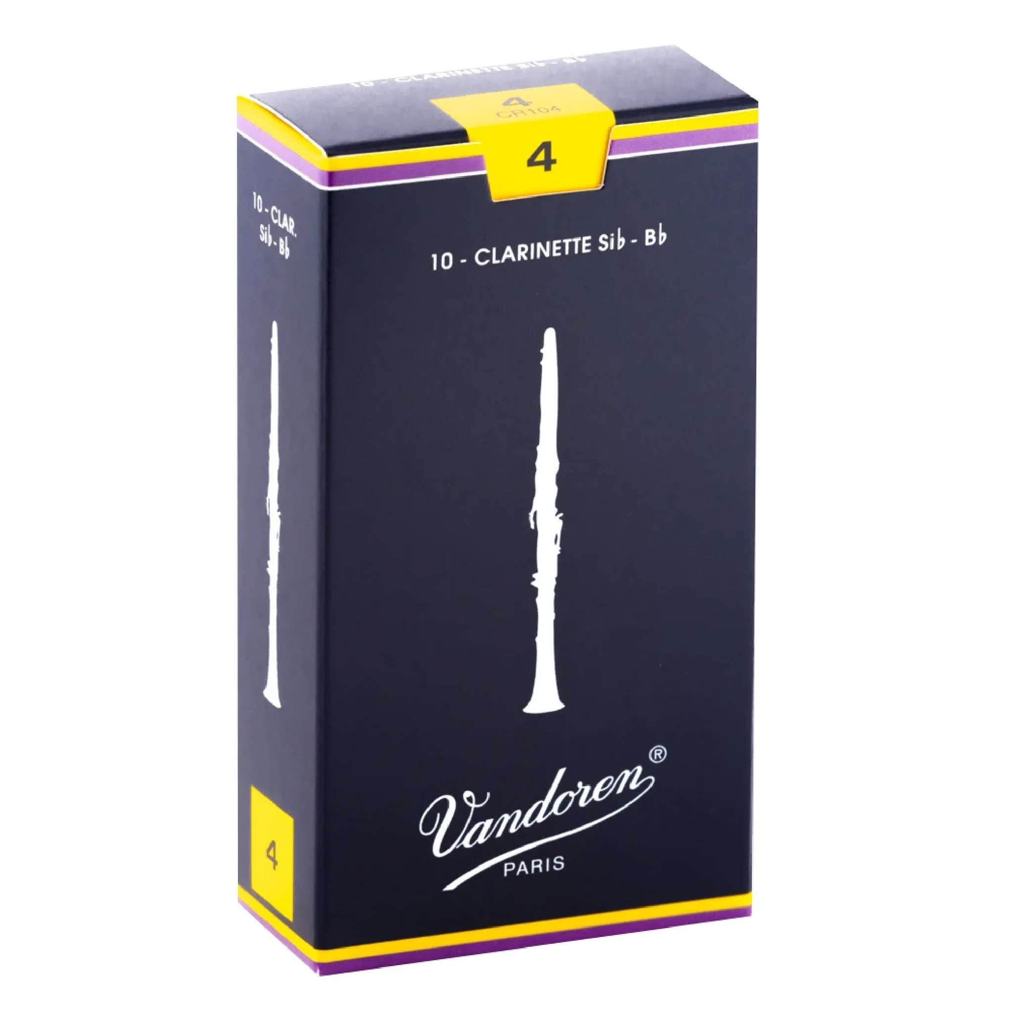 Vandoren CR104 Traditional Bb Clarinet Reeds - Strength 4 (Box of 10)