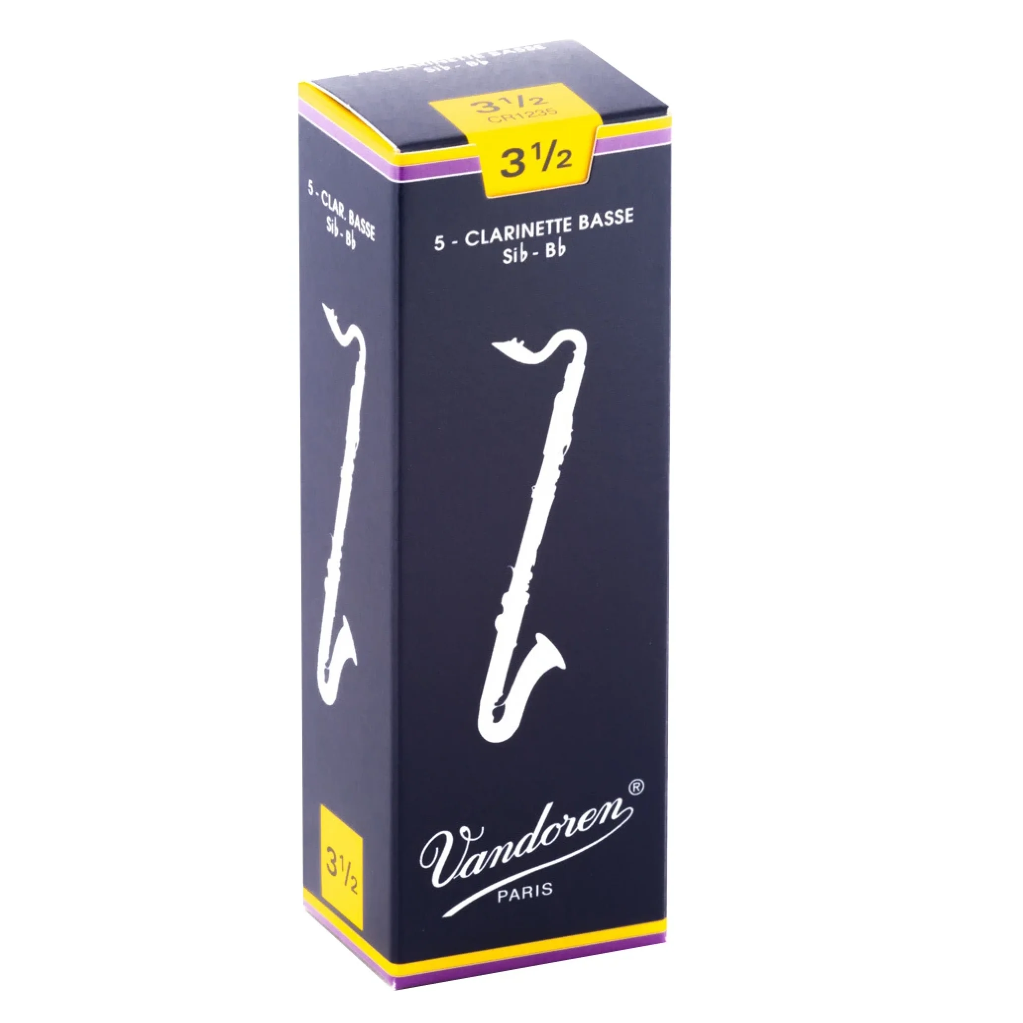 Vandoren CR1235 Traditional Bb Bass Clarinet Reeds - Strength 3.5 (Box of 5)