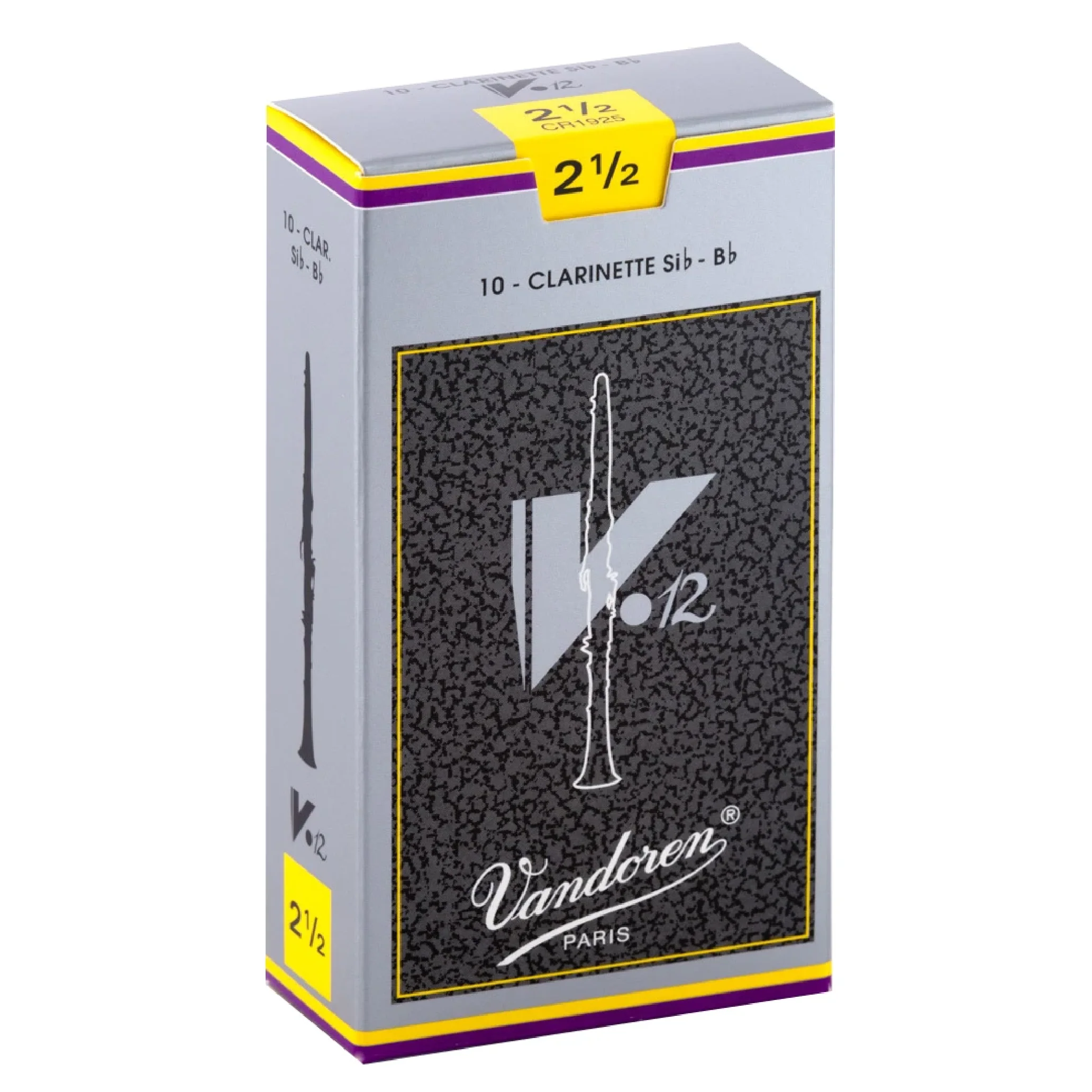 Vandoren CR1925 V-12 Bb Clarinet Reeds - Strength 2.5 (Box of 10)