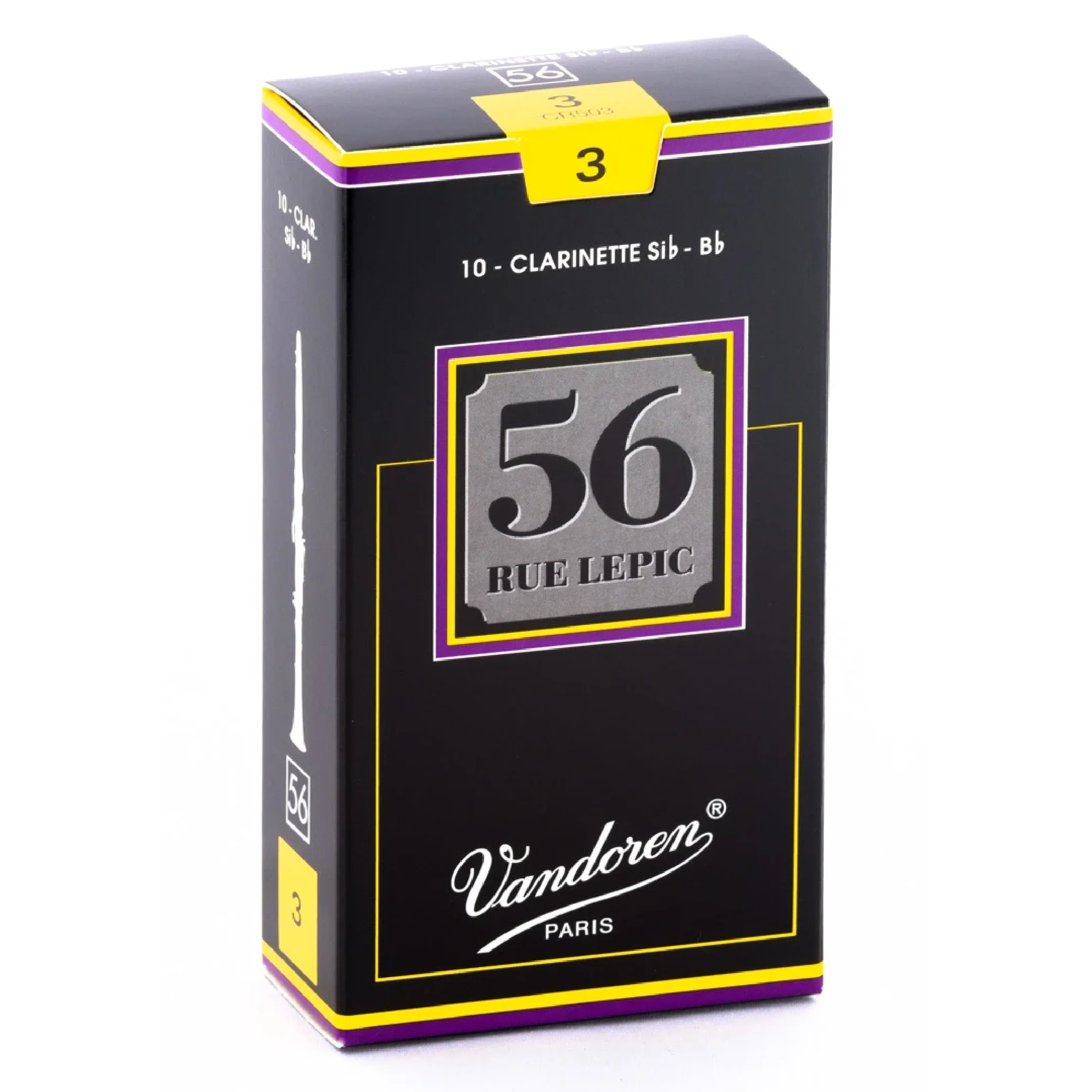 Vandoren CR503 56 rue Lepic Bb Clarinet Reeds - Strength 3 (Box of 10)