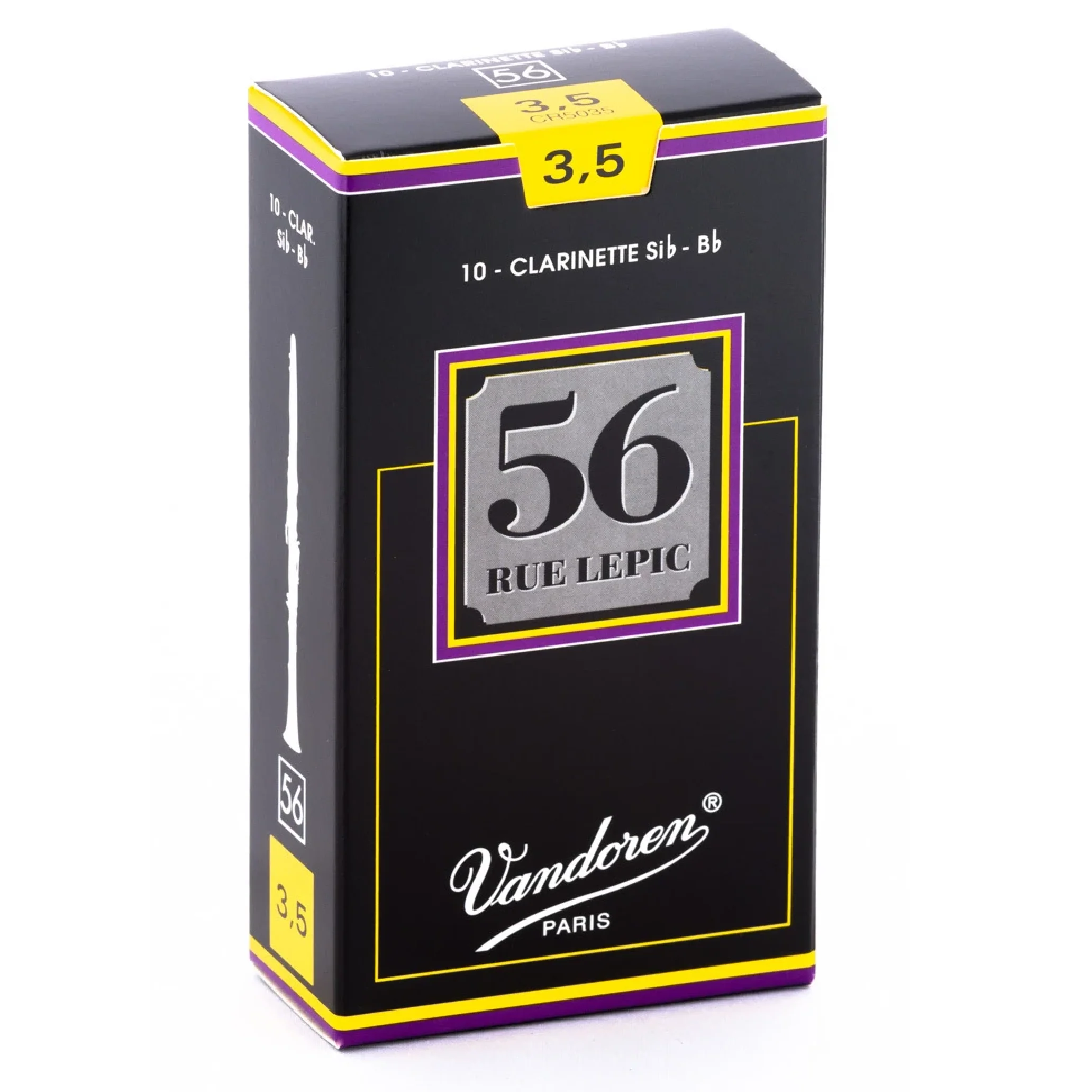 Vandoren CR5035 56 Rue Lepic Bb Clarinet Reeds - Strength 3.5 (Box of 10)