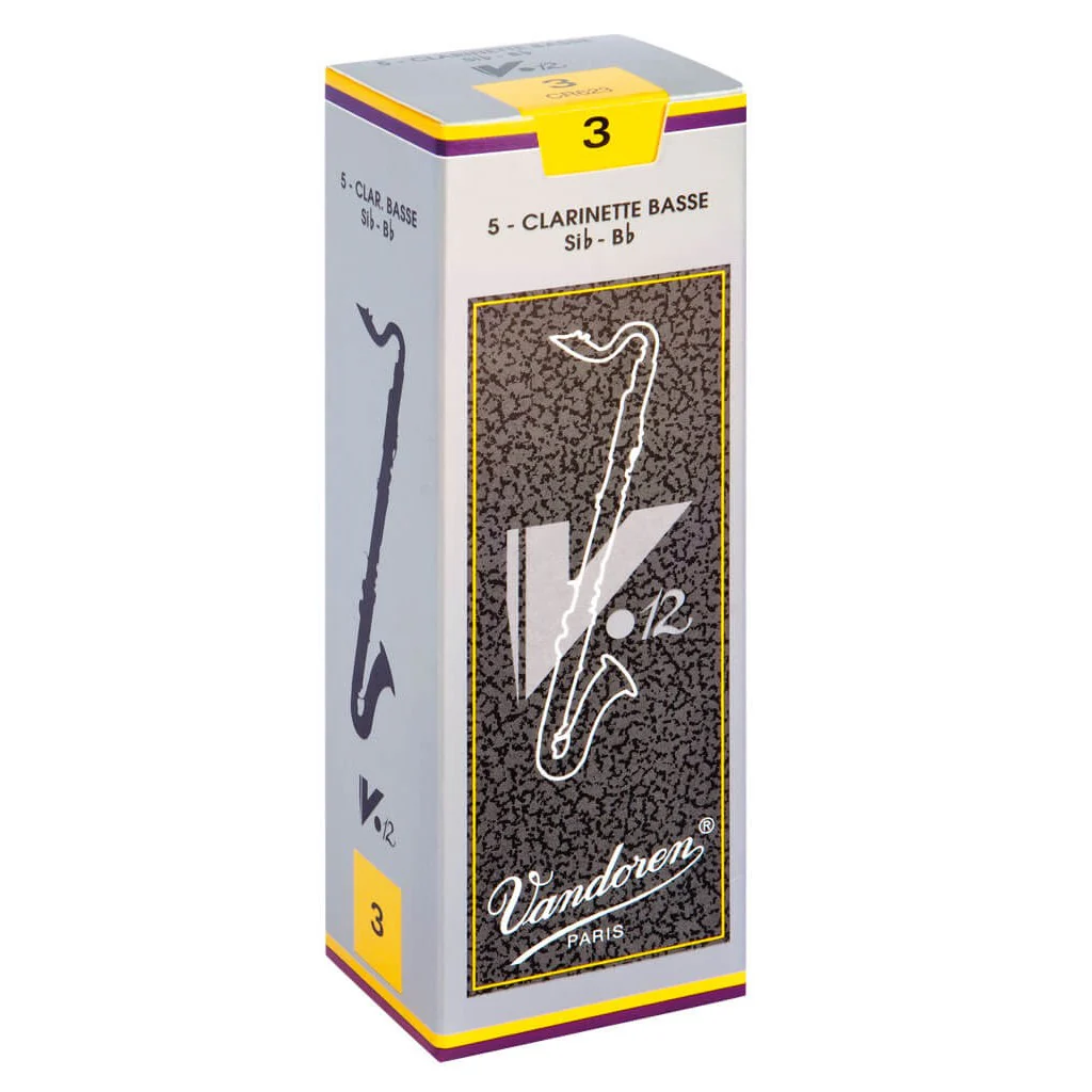 Vandoren CR623 V12 Bass Clarinet Reeds Strength #3 - Box of 5