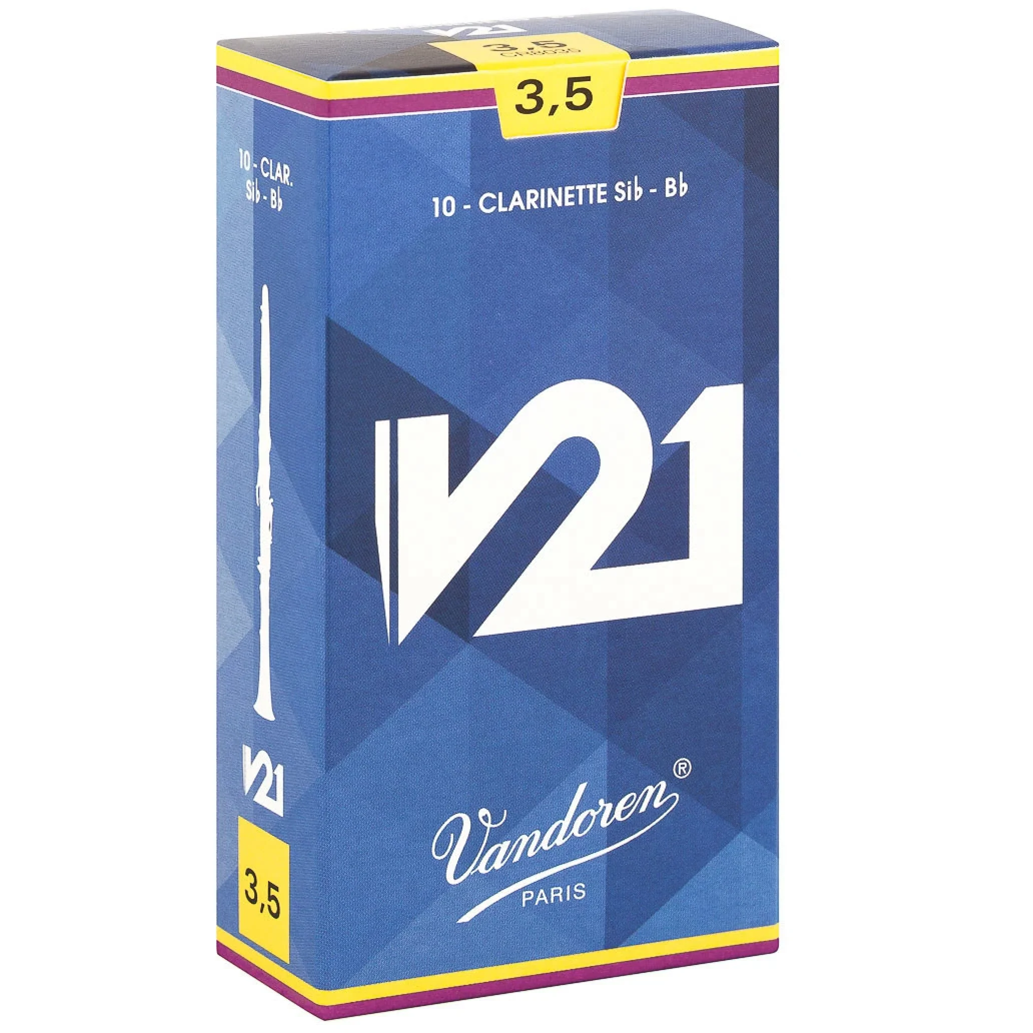 Vandoren CR8035 V21 Bb Clarinet Reeds - Strength 3.5 (Box of 10)