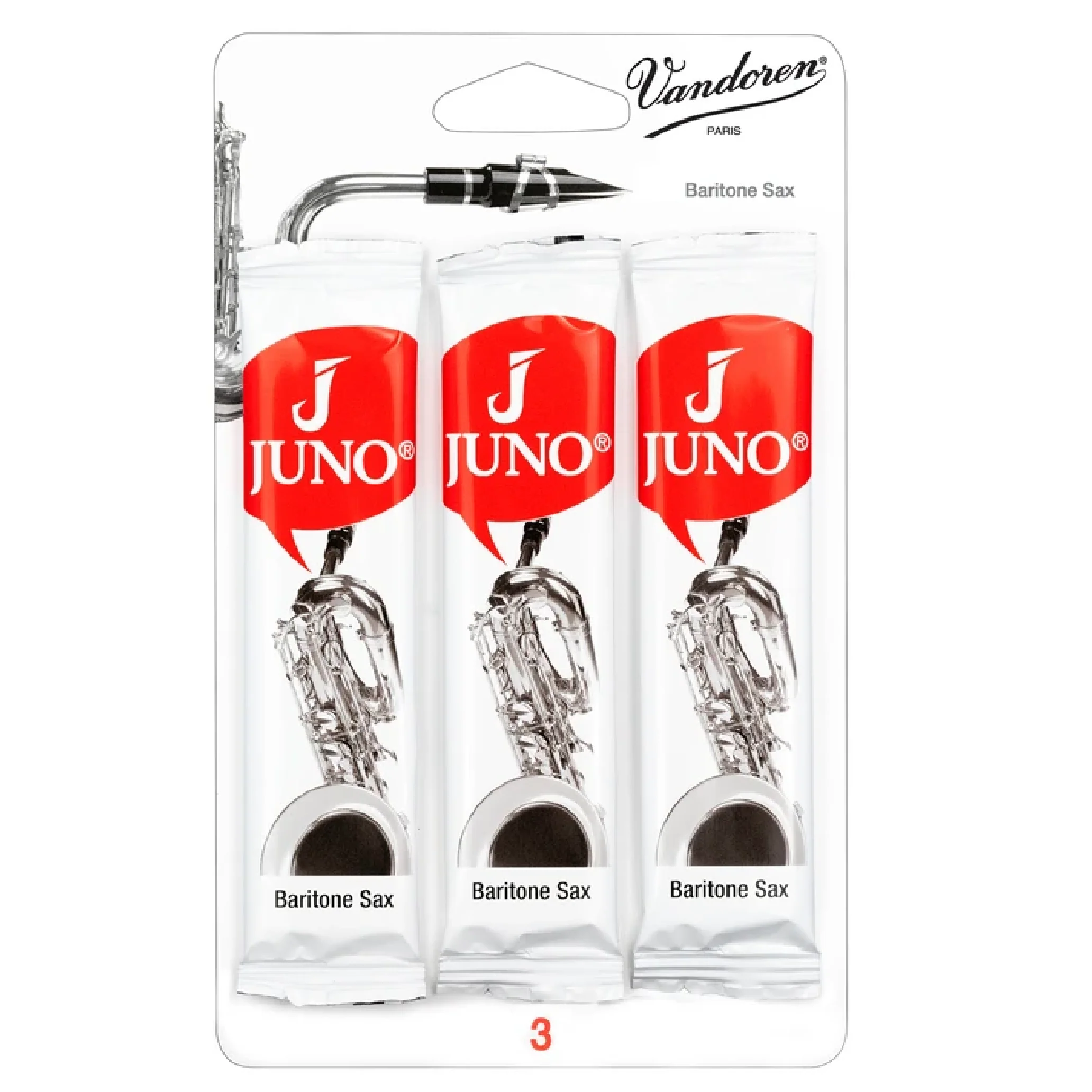 Vandoren JSR813/3 Juno Bari Sax Reeds - Strength 3 (3-Pack)