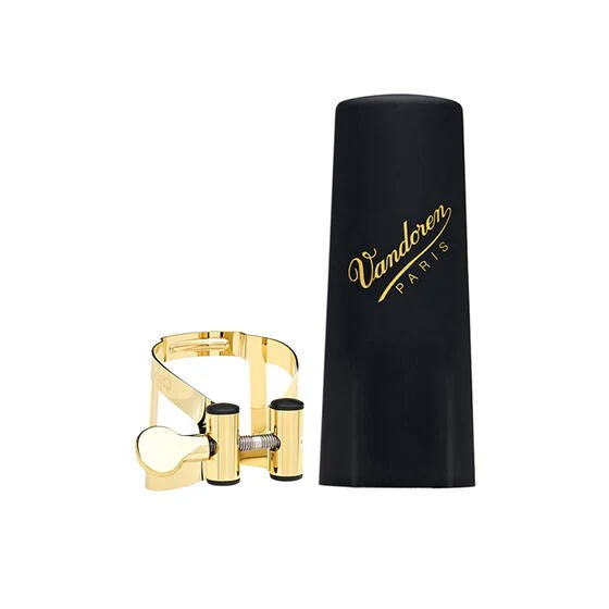 Vandoren LC56DP M|O Series Soprano Sax Gilded Ligature and Plastic Cap