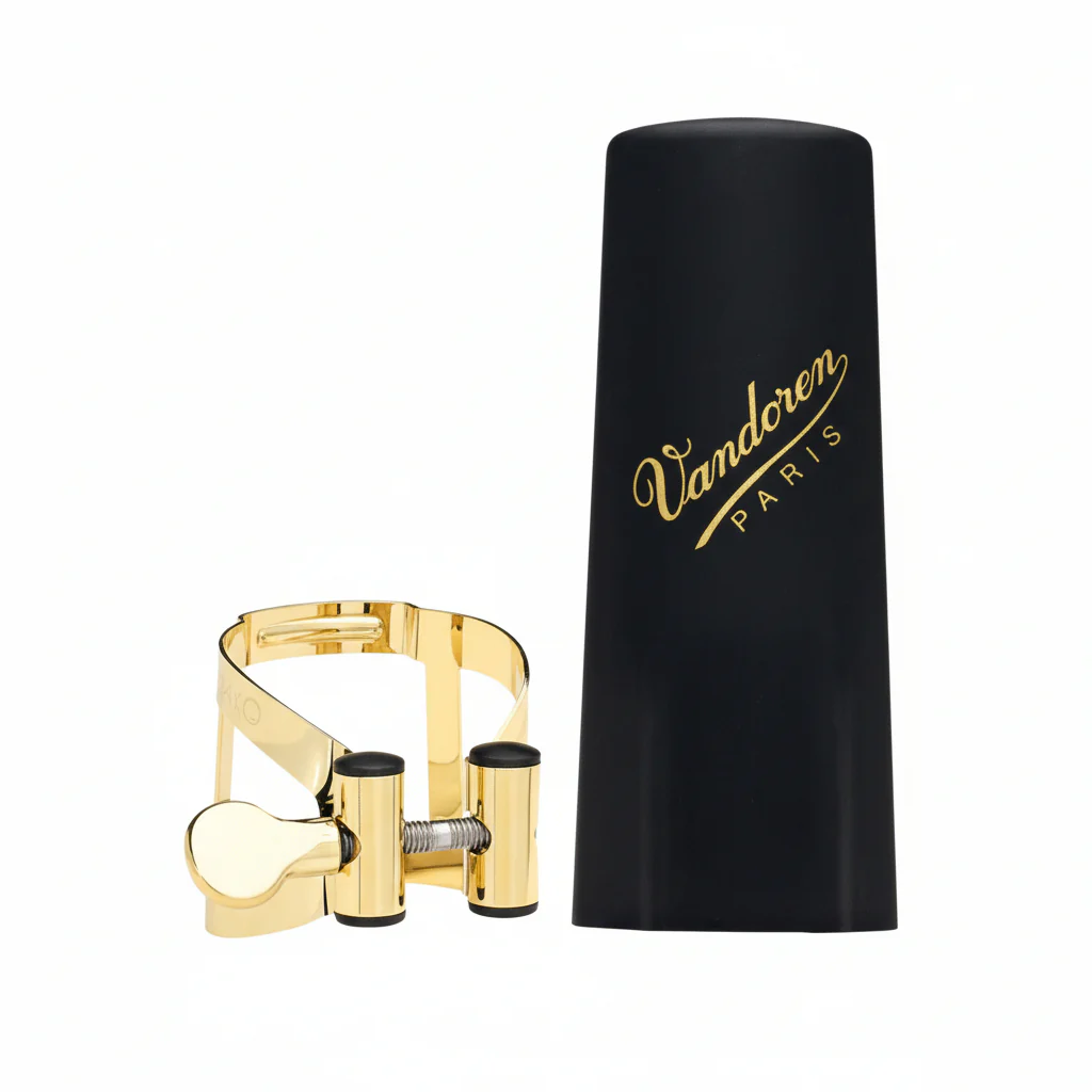 Vandoren LC57DP M|O Ligature and Plastic Cap for Alto Saxophone, Gilded Finish