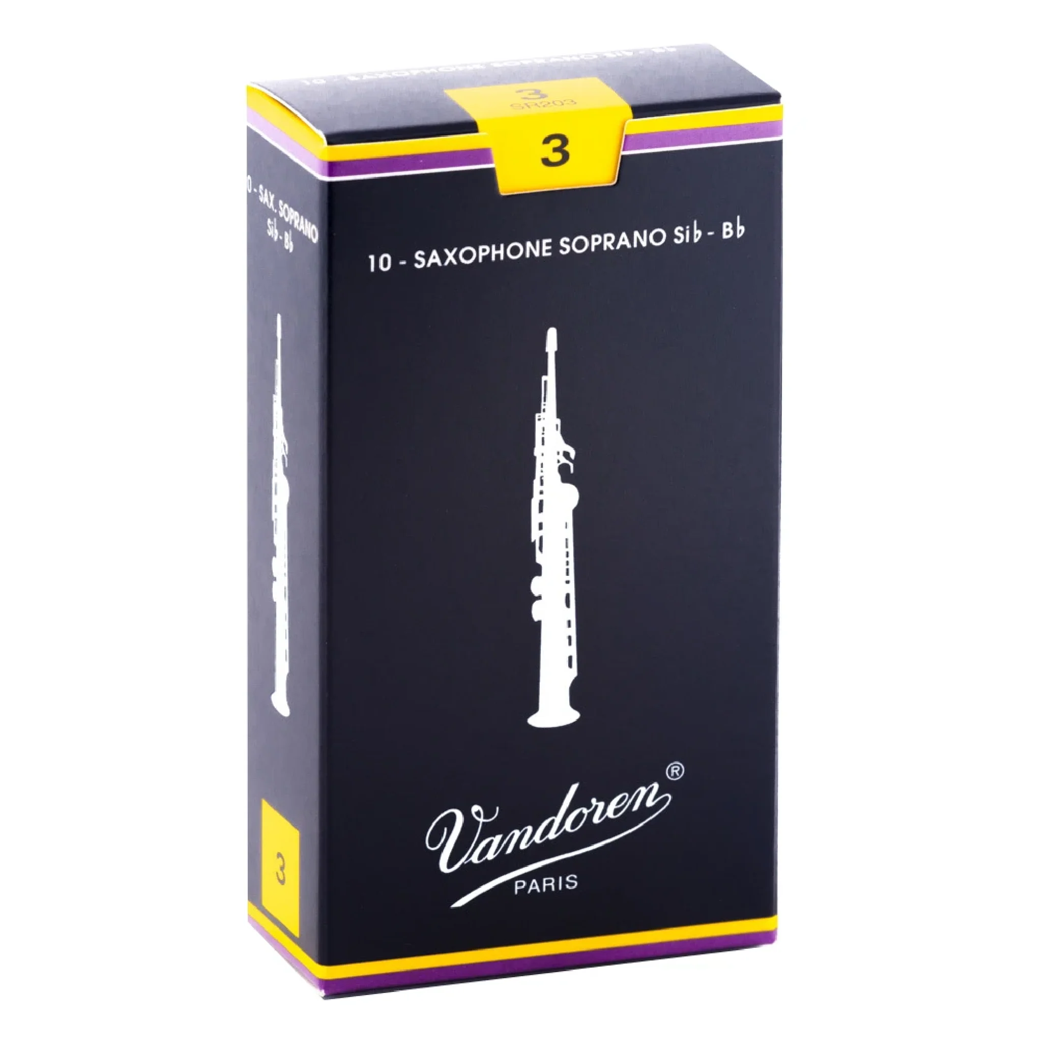 Vandoren SR203 Traditional Soprano Sax Reeds - Strength 3 (Box of 10)