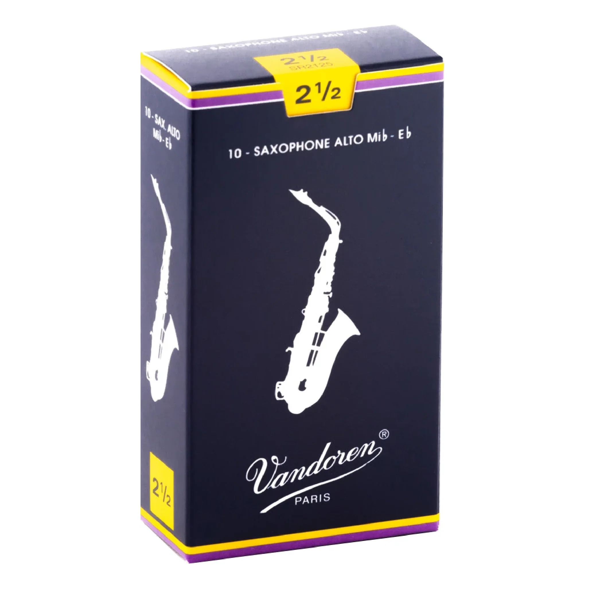 Vandoren SR2125 Traditional Alto Sax Reeds - Strength 2.5 (Box of 10)