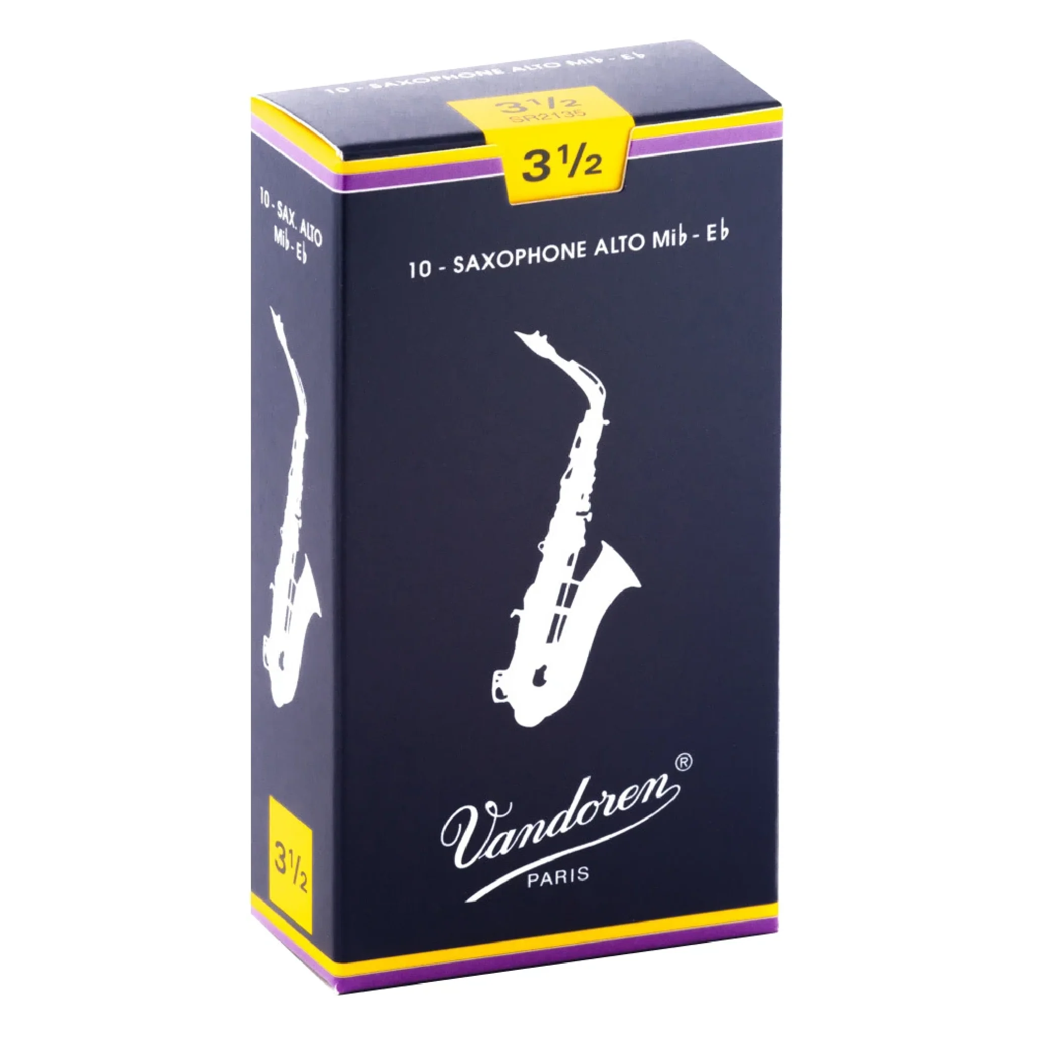 Vandoren SR2135 Traditional Alto Sax Reeds - Strength 3.5 (Box of 10)