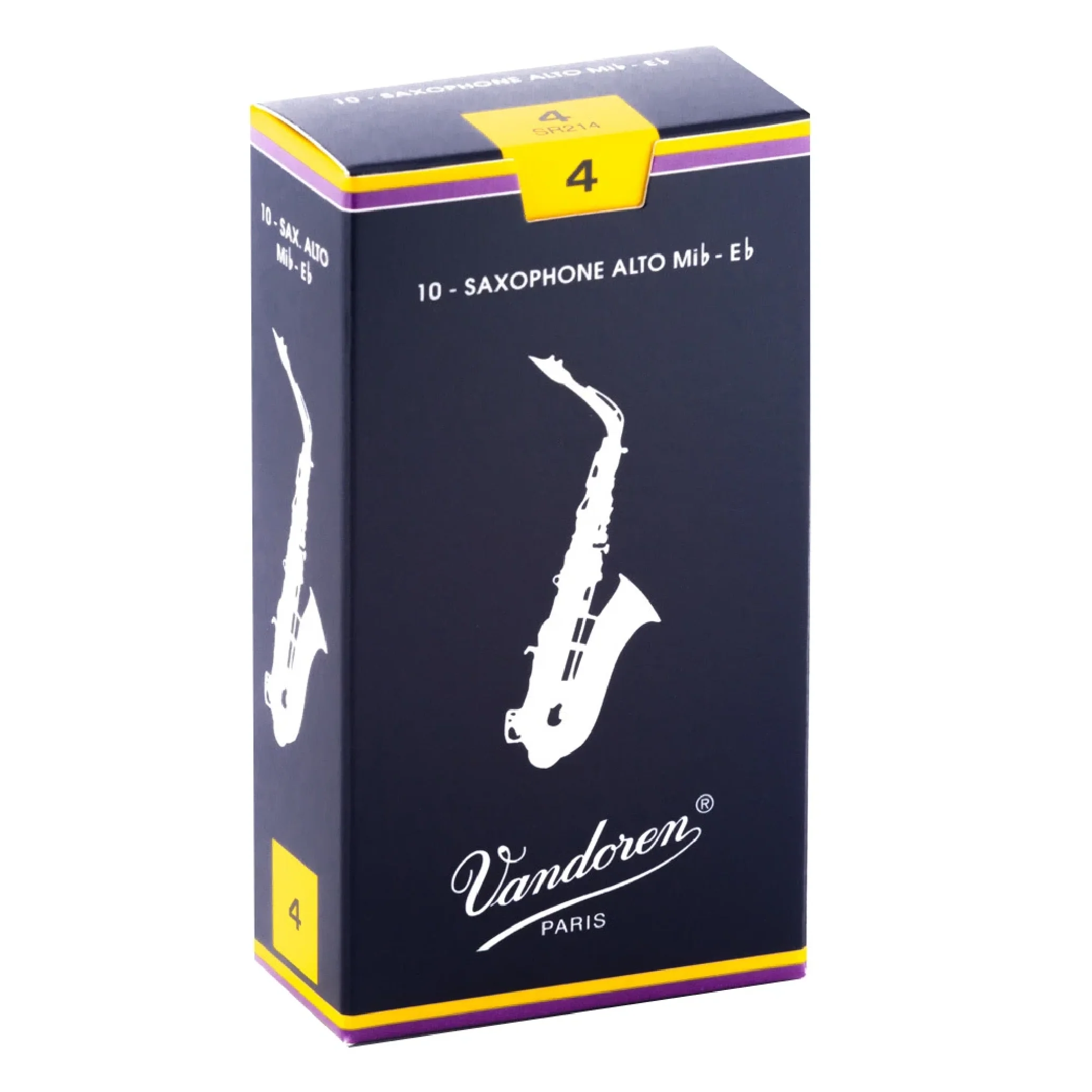 Vandoren SR214 Traditional Alto Sax Reeds - Strength 4 (Box of 10)