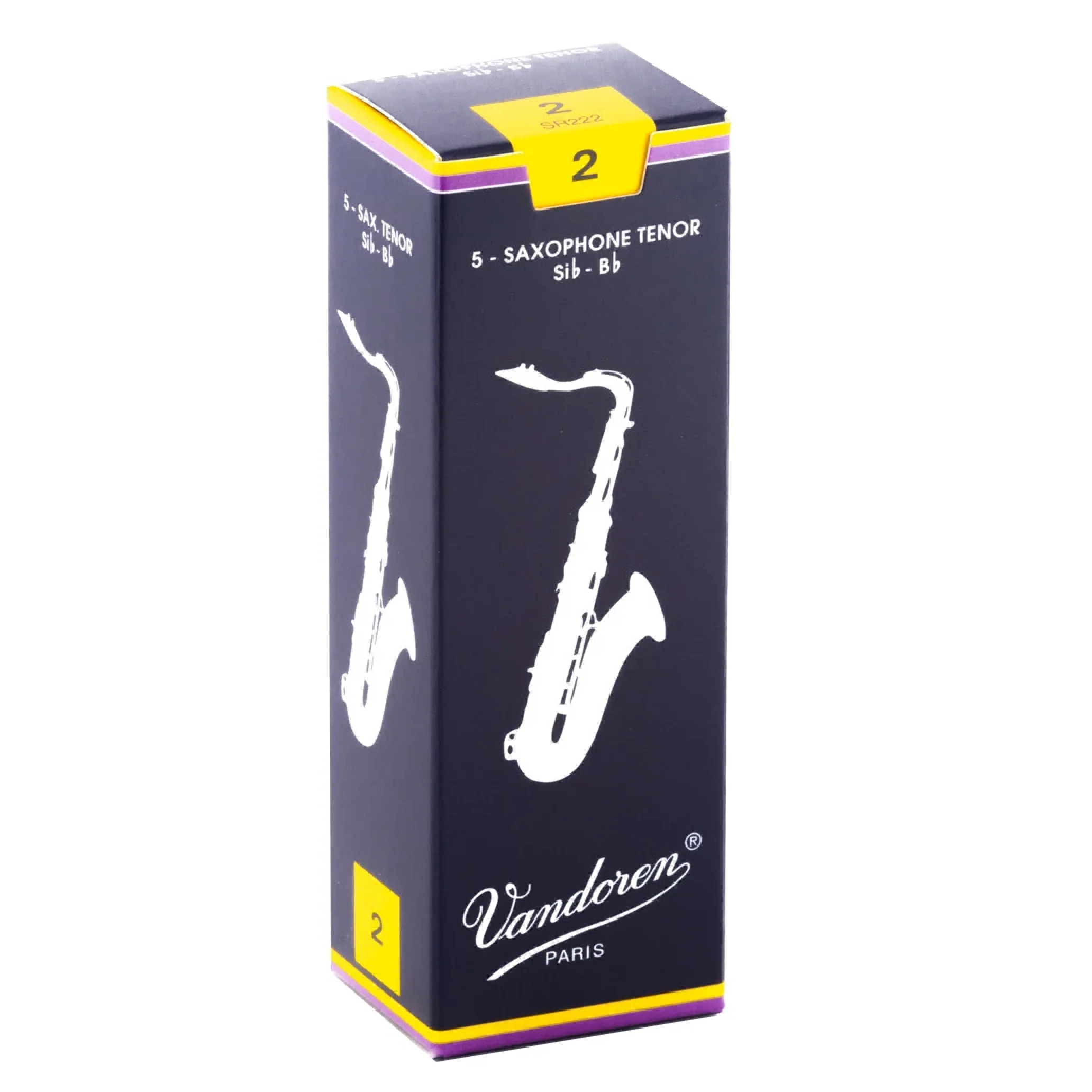Vandoren SR222 Traditional Tenor Sax Reeds - Strength 2 (Box of 5)