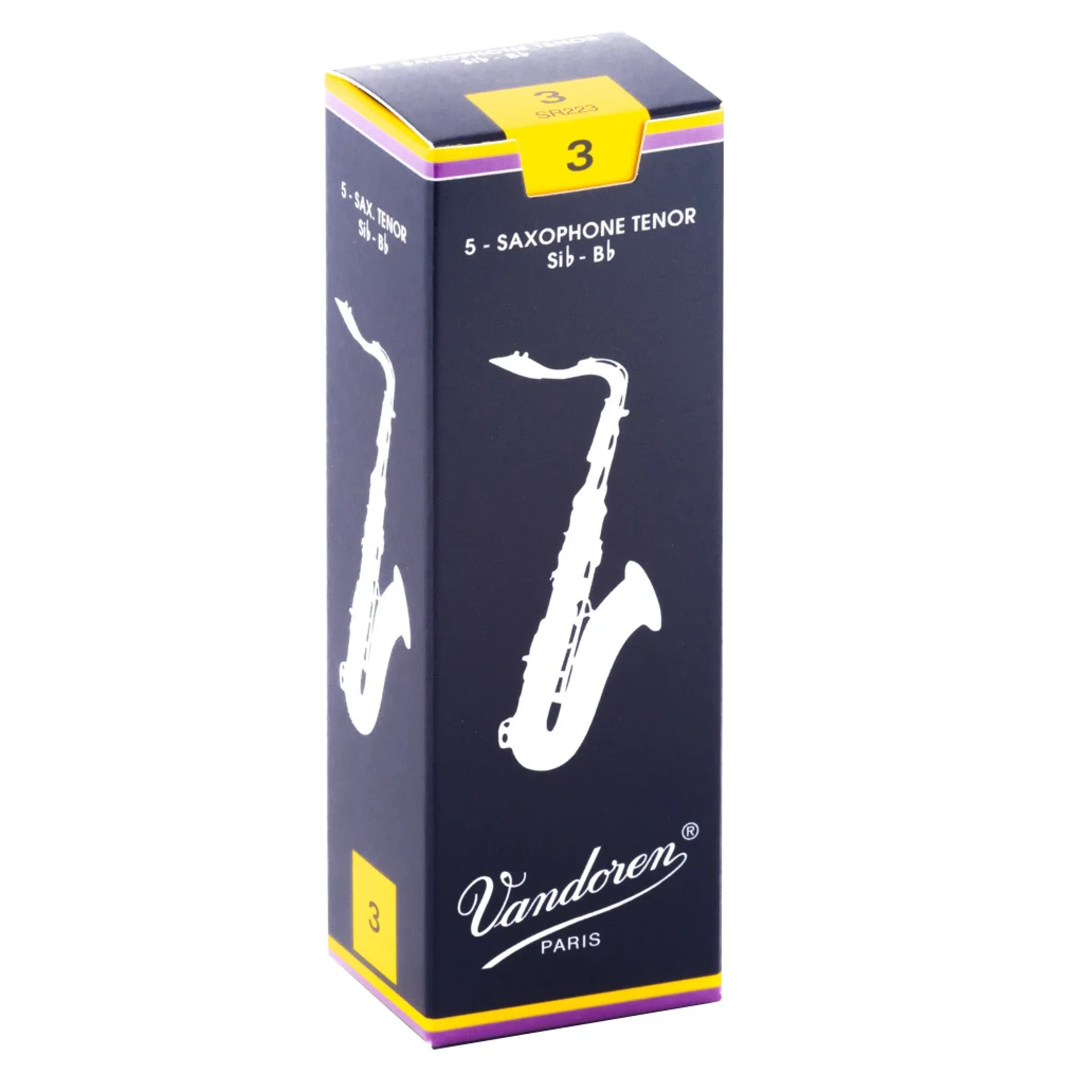 Vandoren SR223 Traditional Tenor Sax Reeds - Strength 3 (Box of 5)