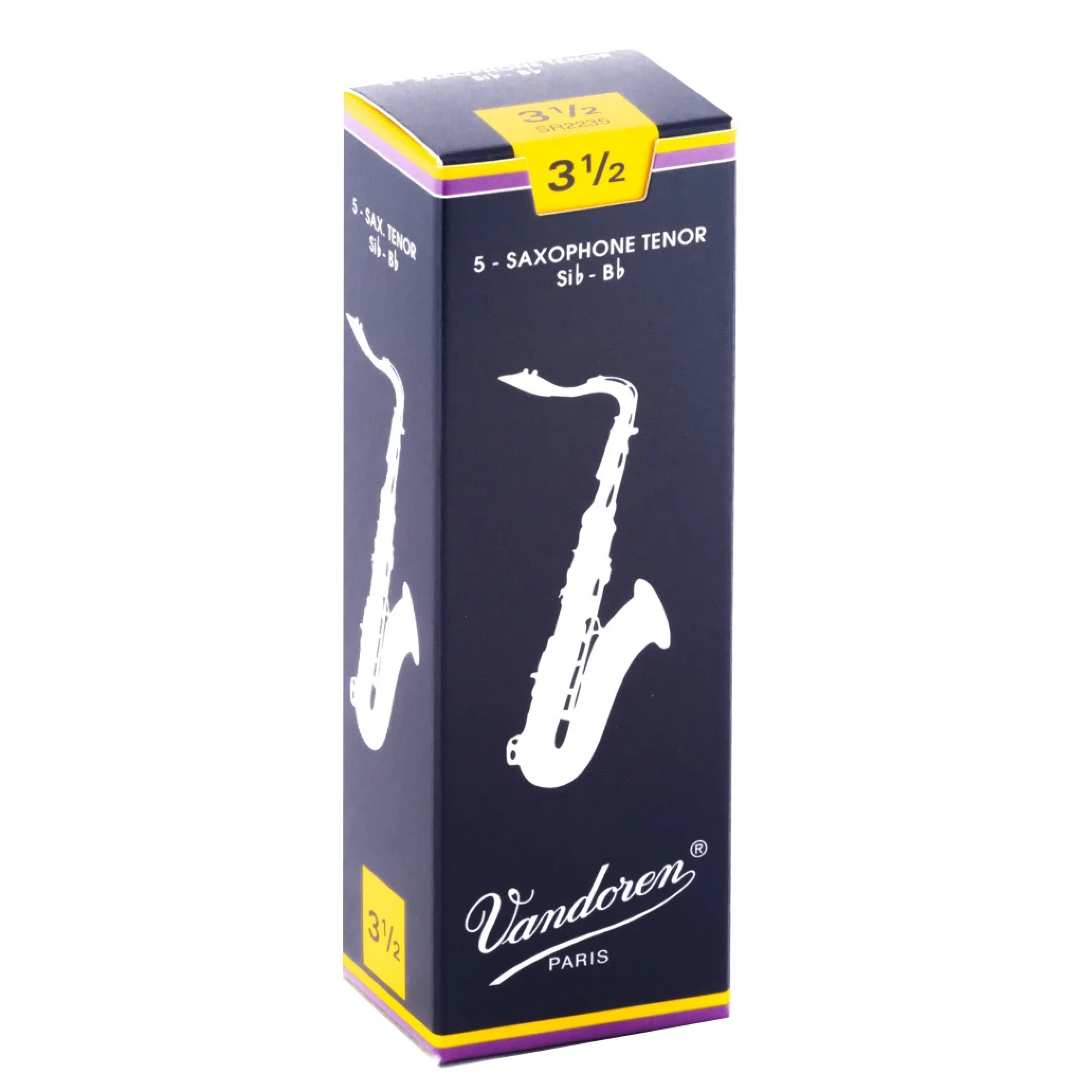 Vandoren SR2235 Traditional Tenor Sax Reeds - Strength 3.5 (Box of 5)