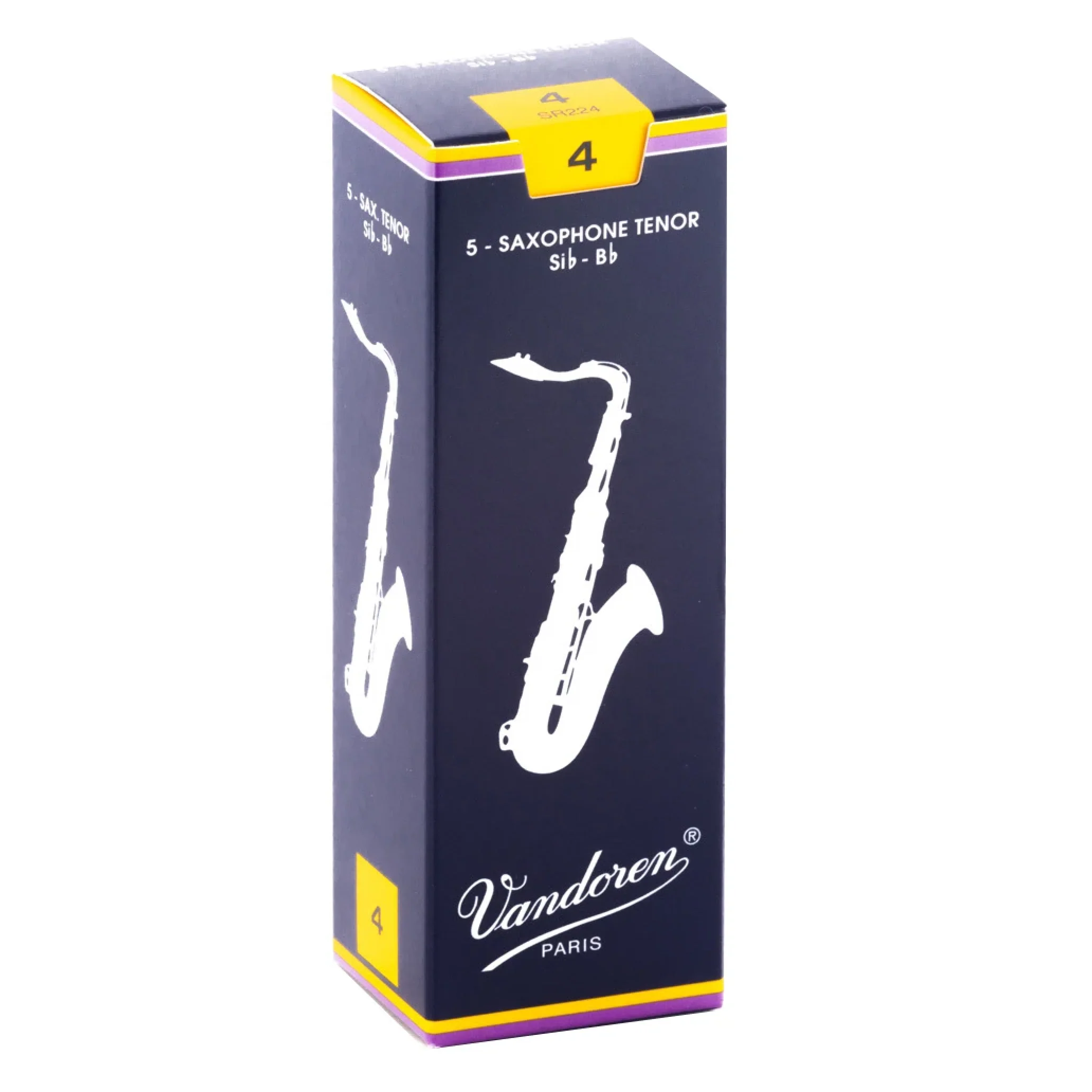 Vandoren SR224 Traditional Tenor Sax Reeds - Strength 4 (Box of 5)