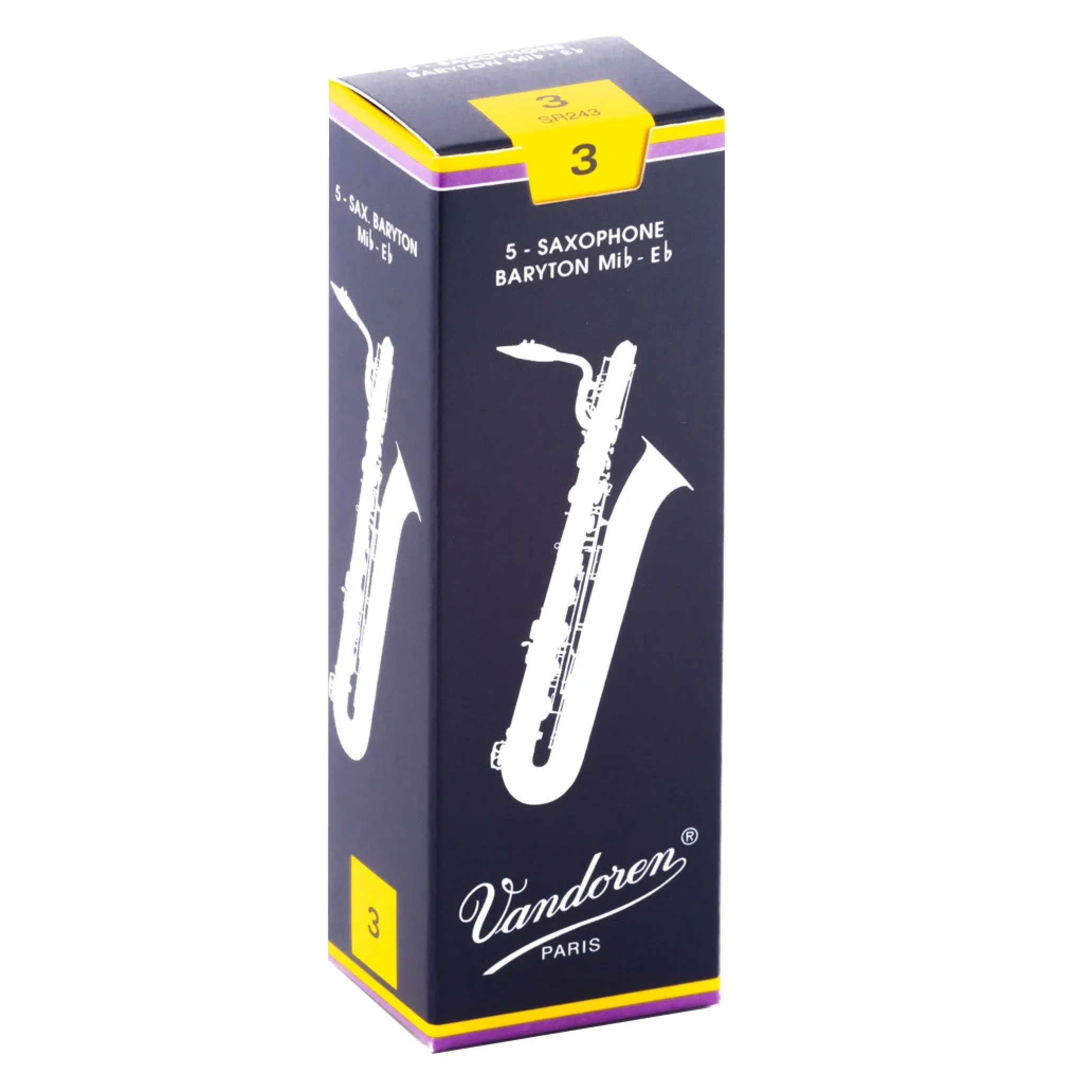 Vandoren SR243 Traditional Baritone Sax Reeds - Strength 3 (Box of 5)