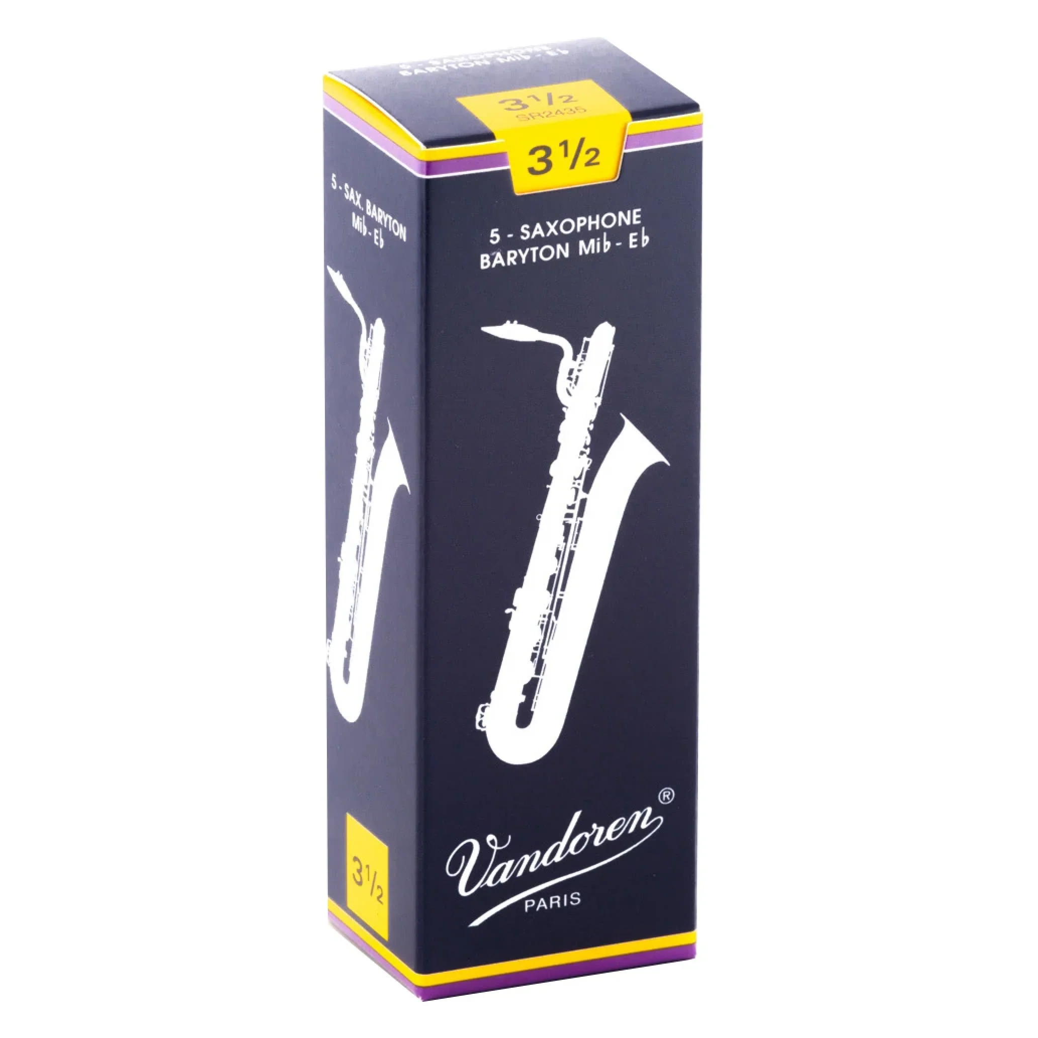 Vandoren SR2435 Traditional Baritone Sax Reeds - Strength 3.5 (Box of 5)