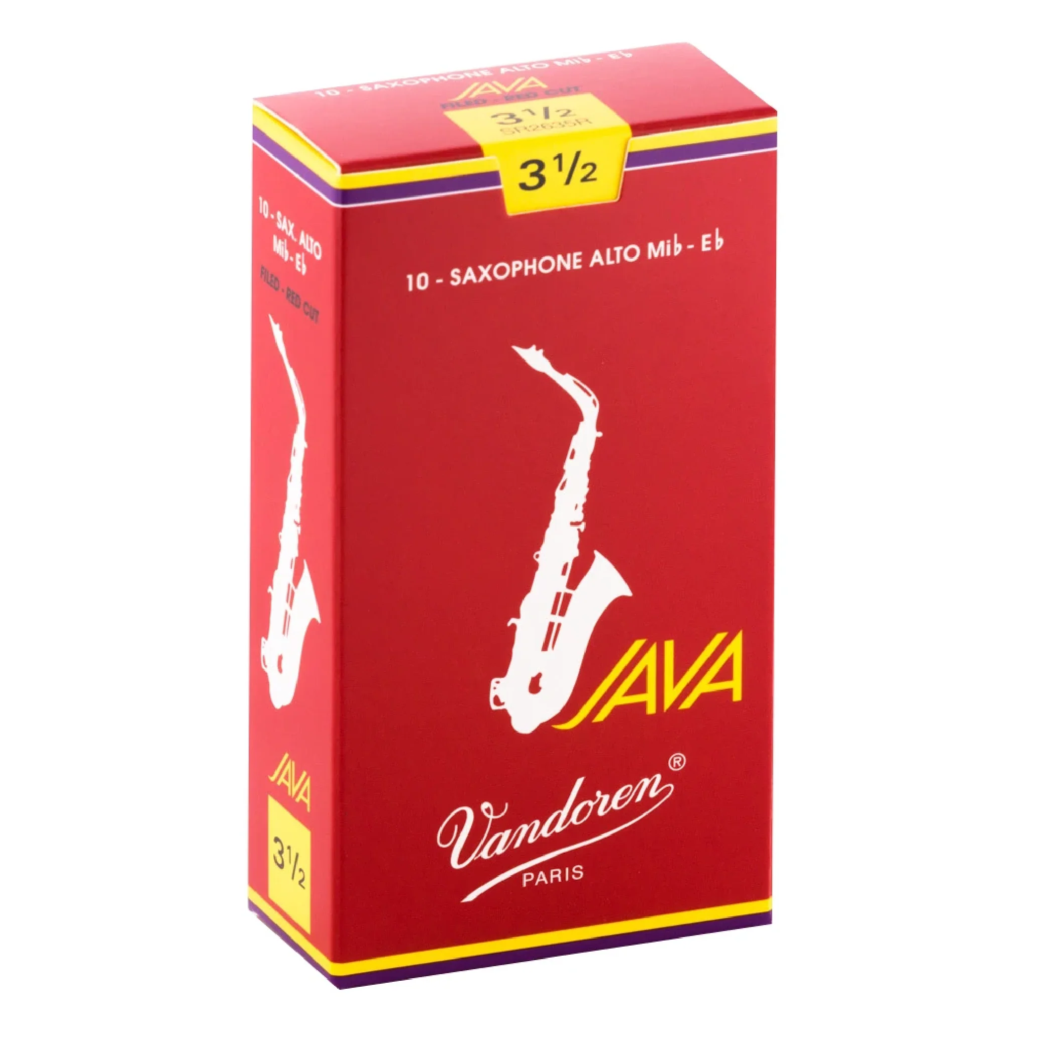 Vandoren SR2635R Java Red Alto Sax Reeds - Strength 3.5 (Box of 10)