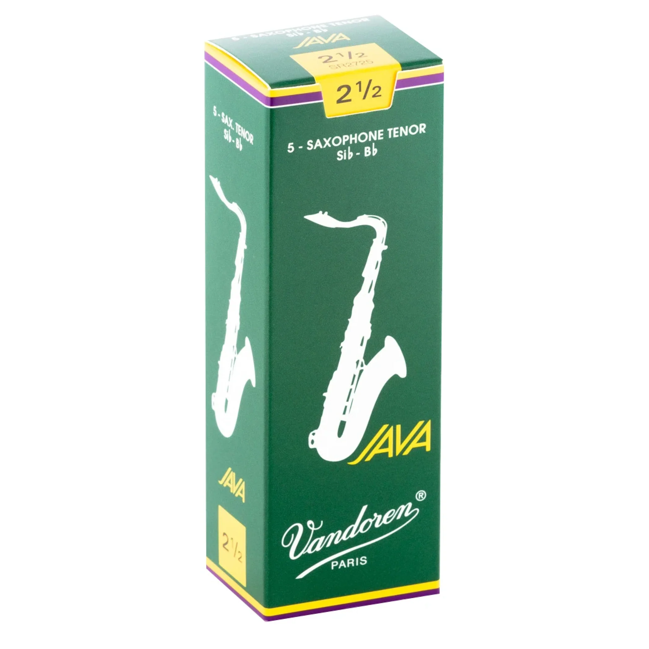 Vandoren SR2725 Java Tenor Sax Reeds - Strength 2.5 (Box of 5)