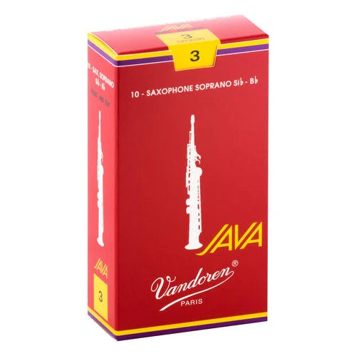 Vandoren SR303R Soprano Sax Java Red Reeds Strength #3; Box of 10