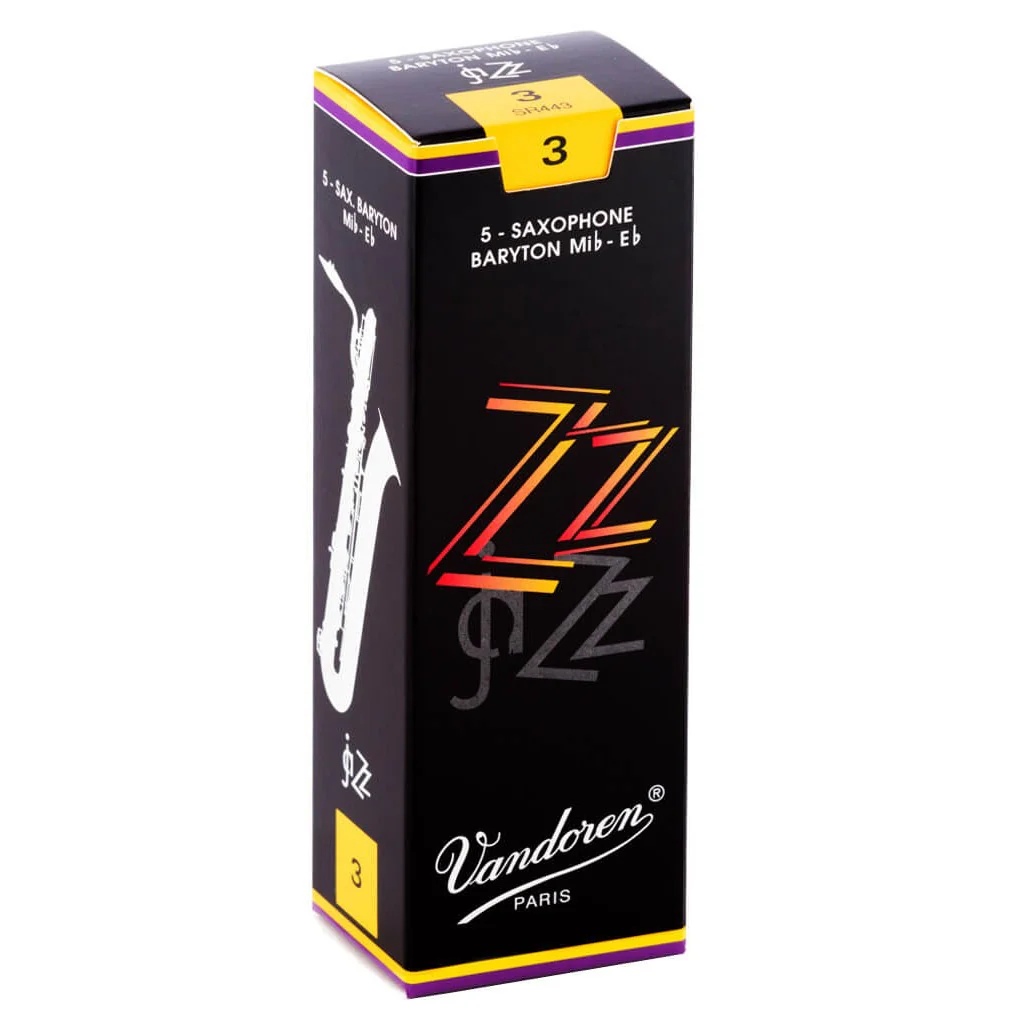 Vandoren SR443 ZZ Baritone Saxophone Reeds - Strength 3 (Box of 5)