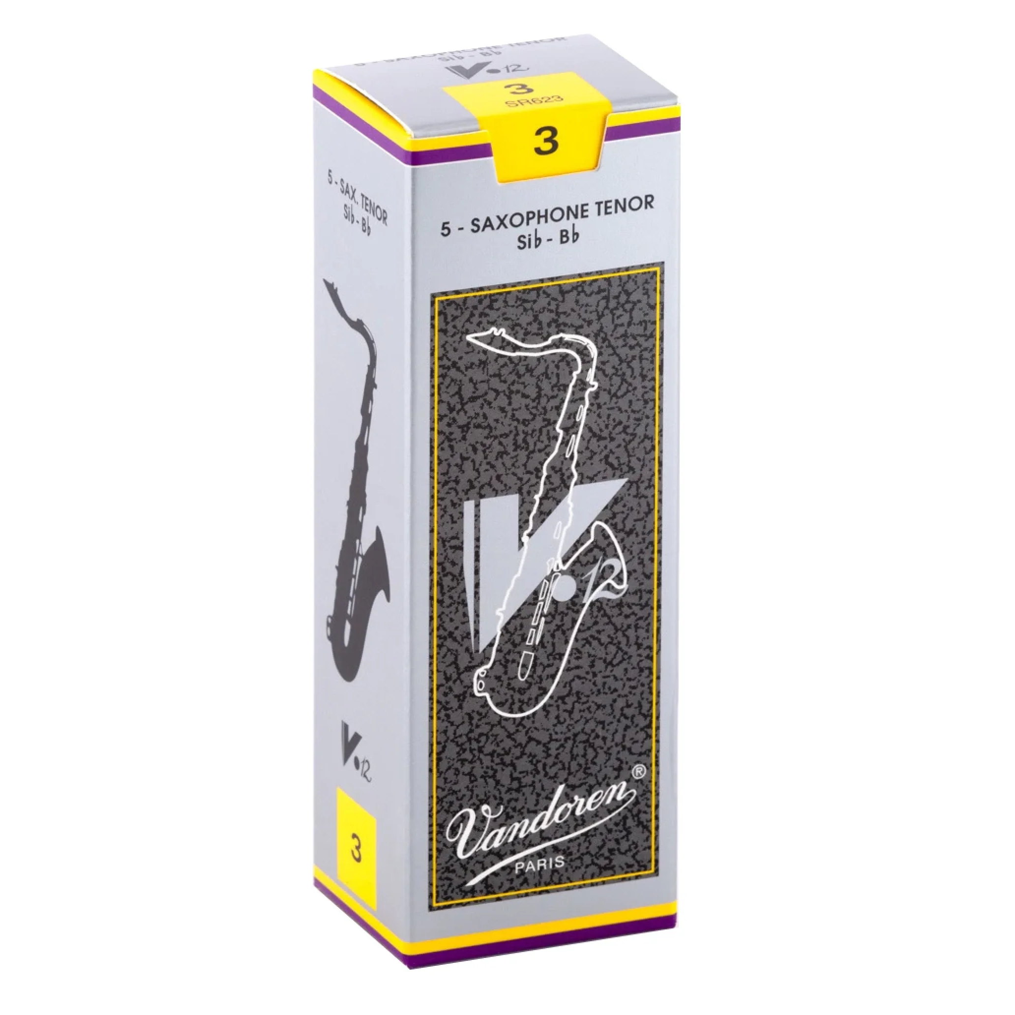 Vandoren SR623 V-12 Tenor Sax Reeds - Strength 3 (Box of 5)