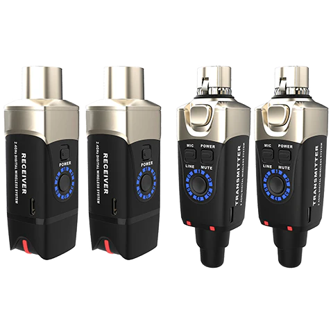 Xvive U3D Dual Microphone Wireless System - 2.4GHz 24bit/48KHz, USB Rechargeable, 100' Range